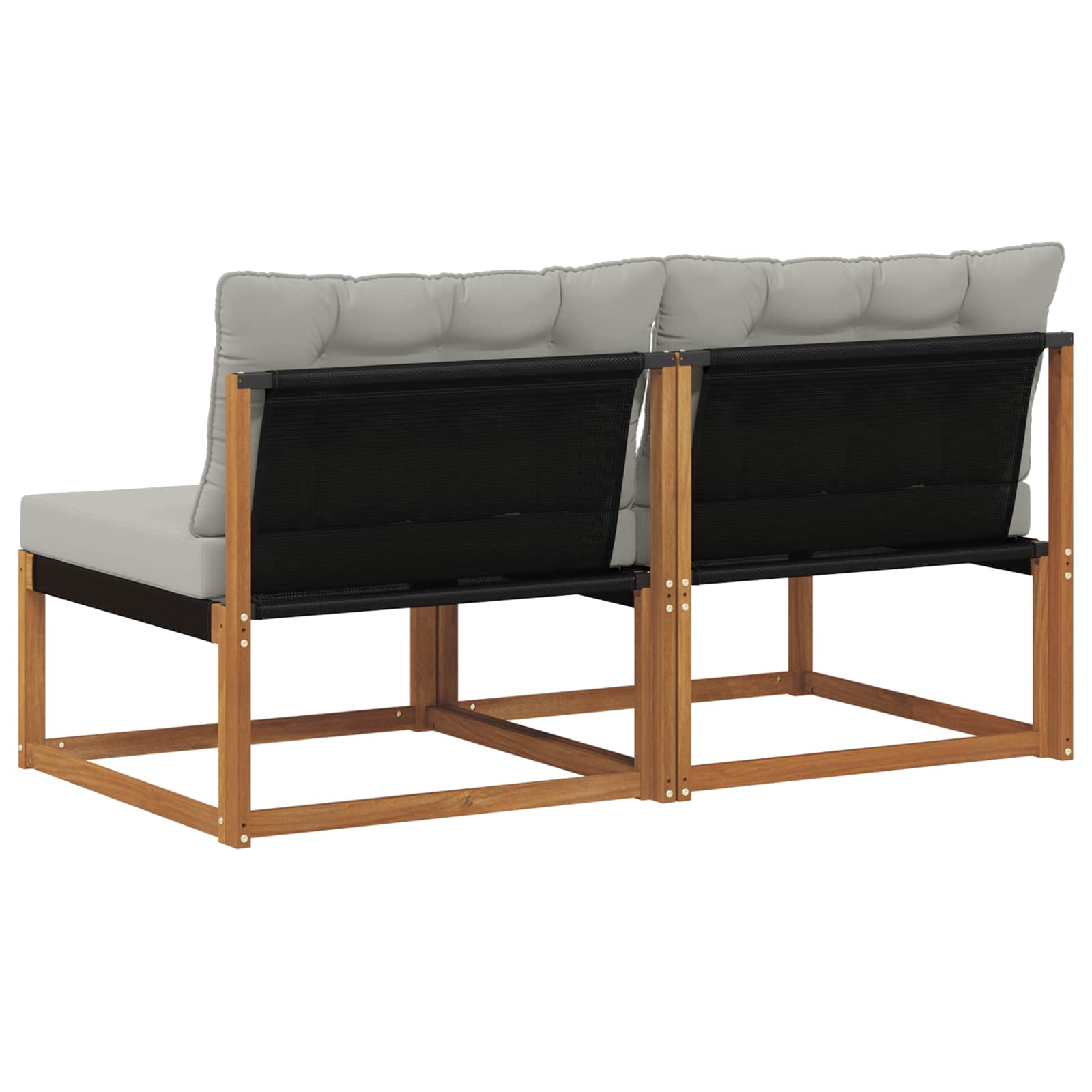 2 Stk. Outdoor Mittelsofa Massivholz Akazie Natur