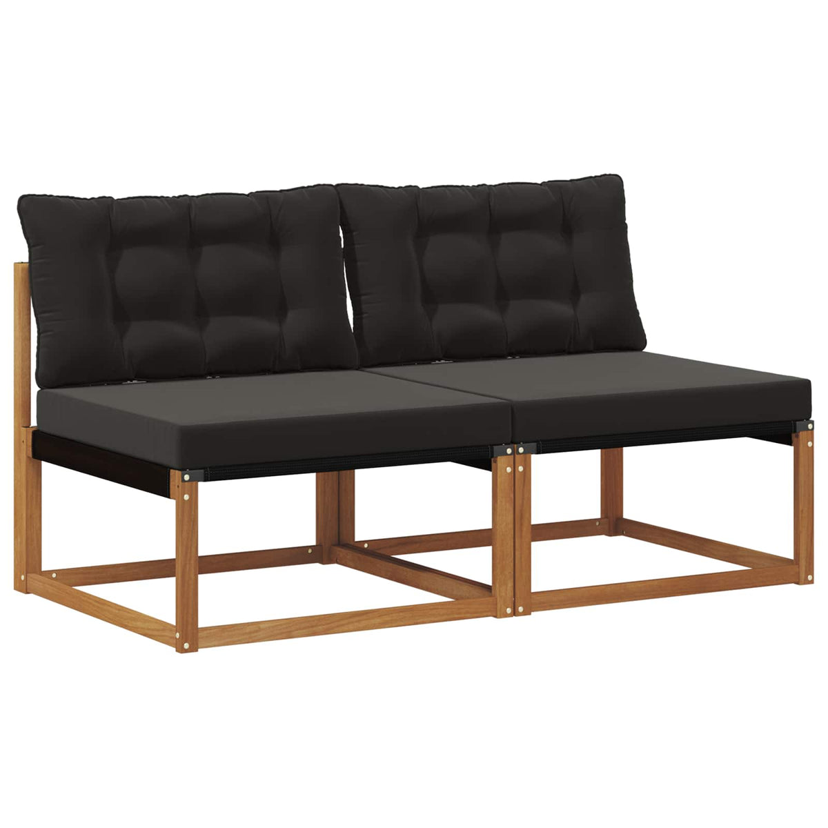 2 Stk. Outdoor Mittelsofa Massivholz Akazie Natur