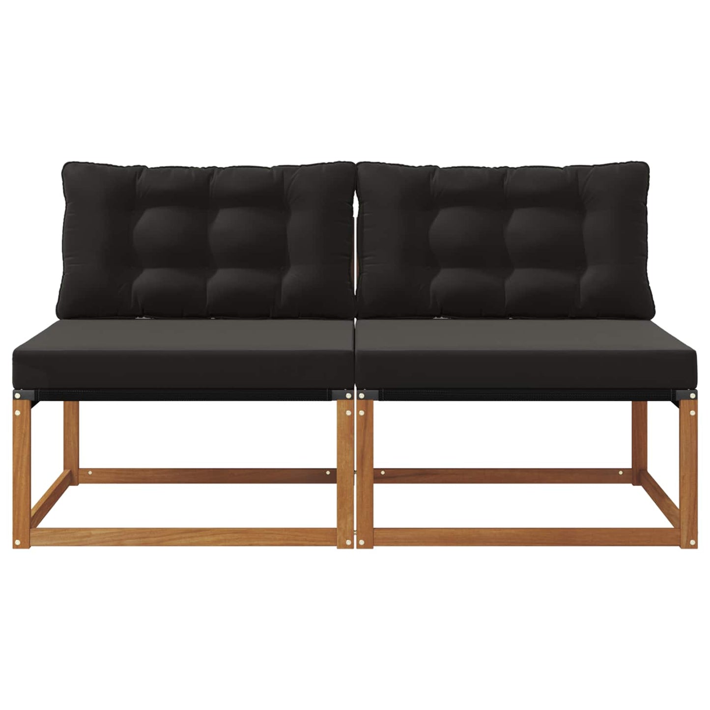 2 Stk. Outdoor Mittelsofa Massivholz Akazie Natur