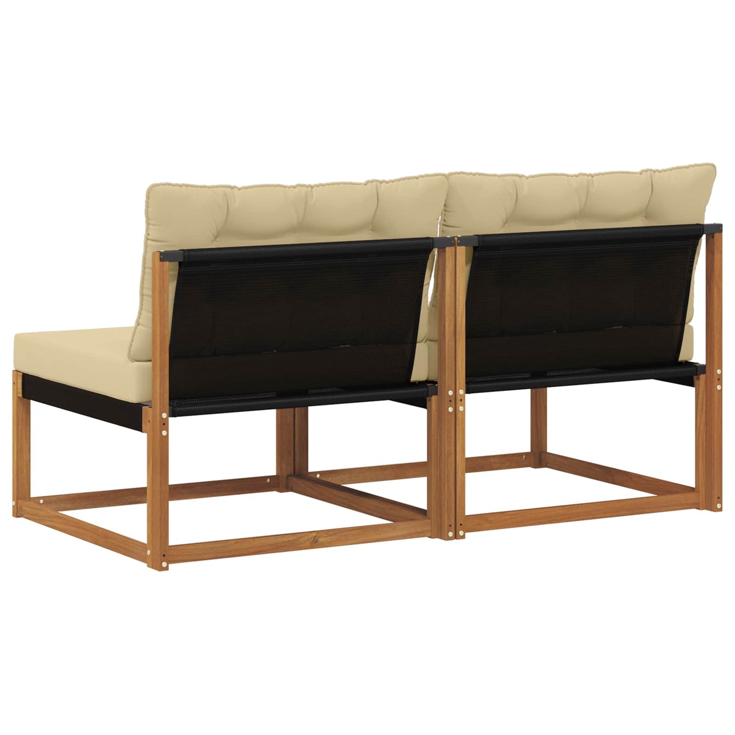 2 Stk. Outdoor Mittelsofa Massivholz Akazie Natur