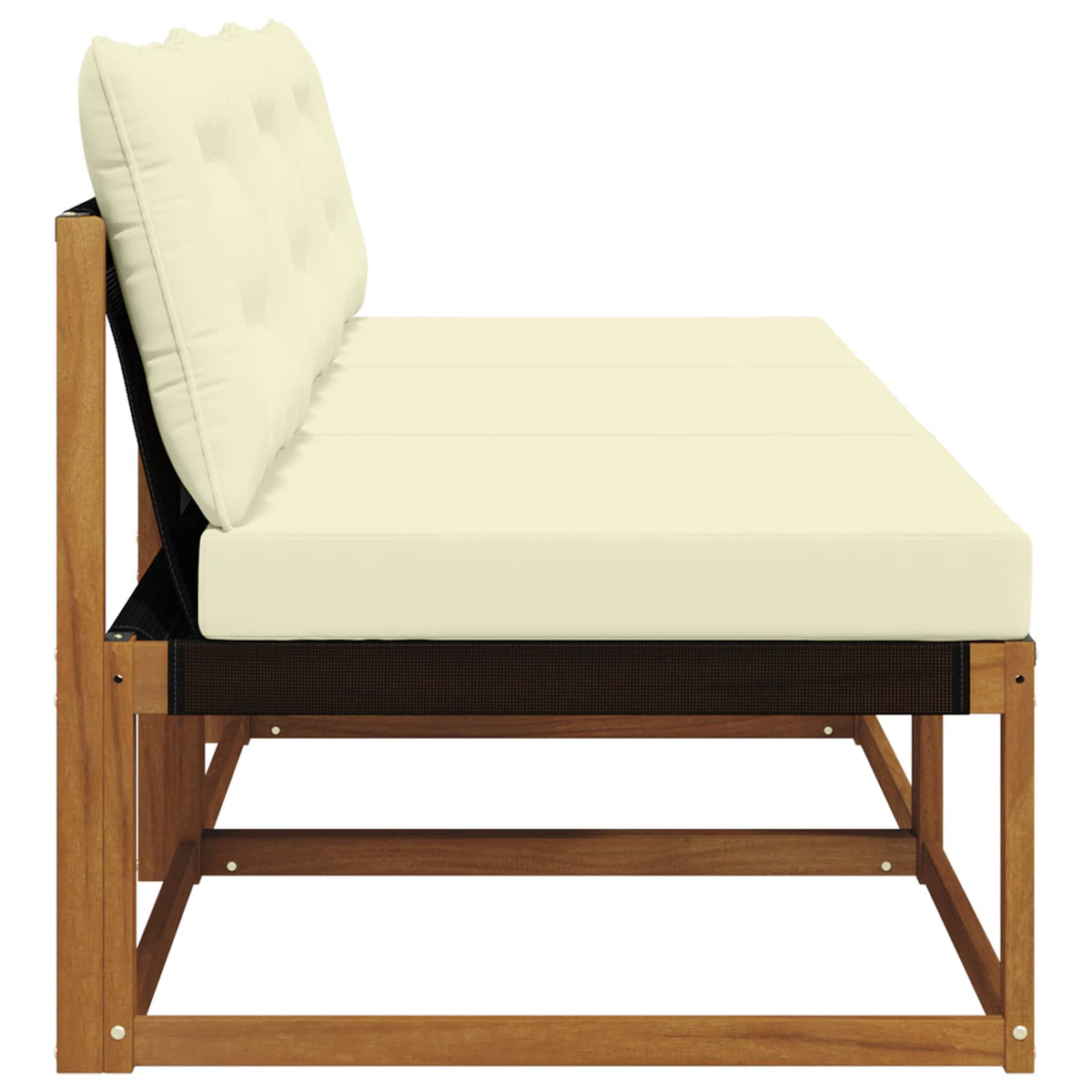 3 Stk. Outdoor Mittelsofa Massivholz Akazie Natur