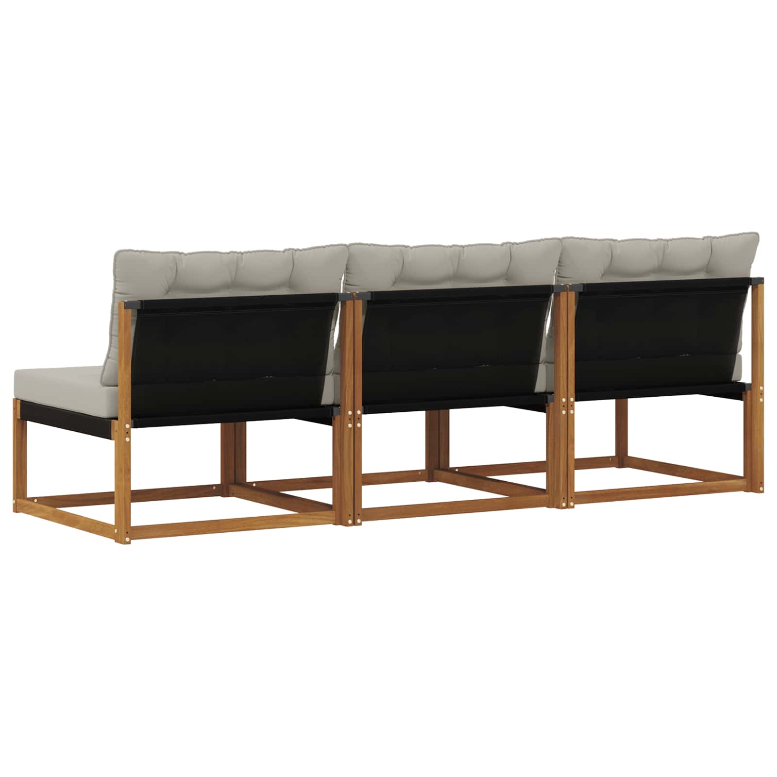3 Stk. Outdoor Mittelsofa Massivholz Akazie Natur
