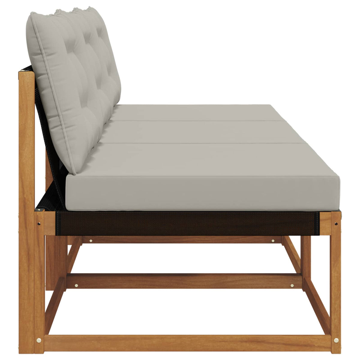 3 Stk. Outdoor Mittelsofa Massivholz Akazie Natur