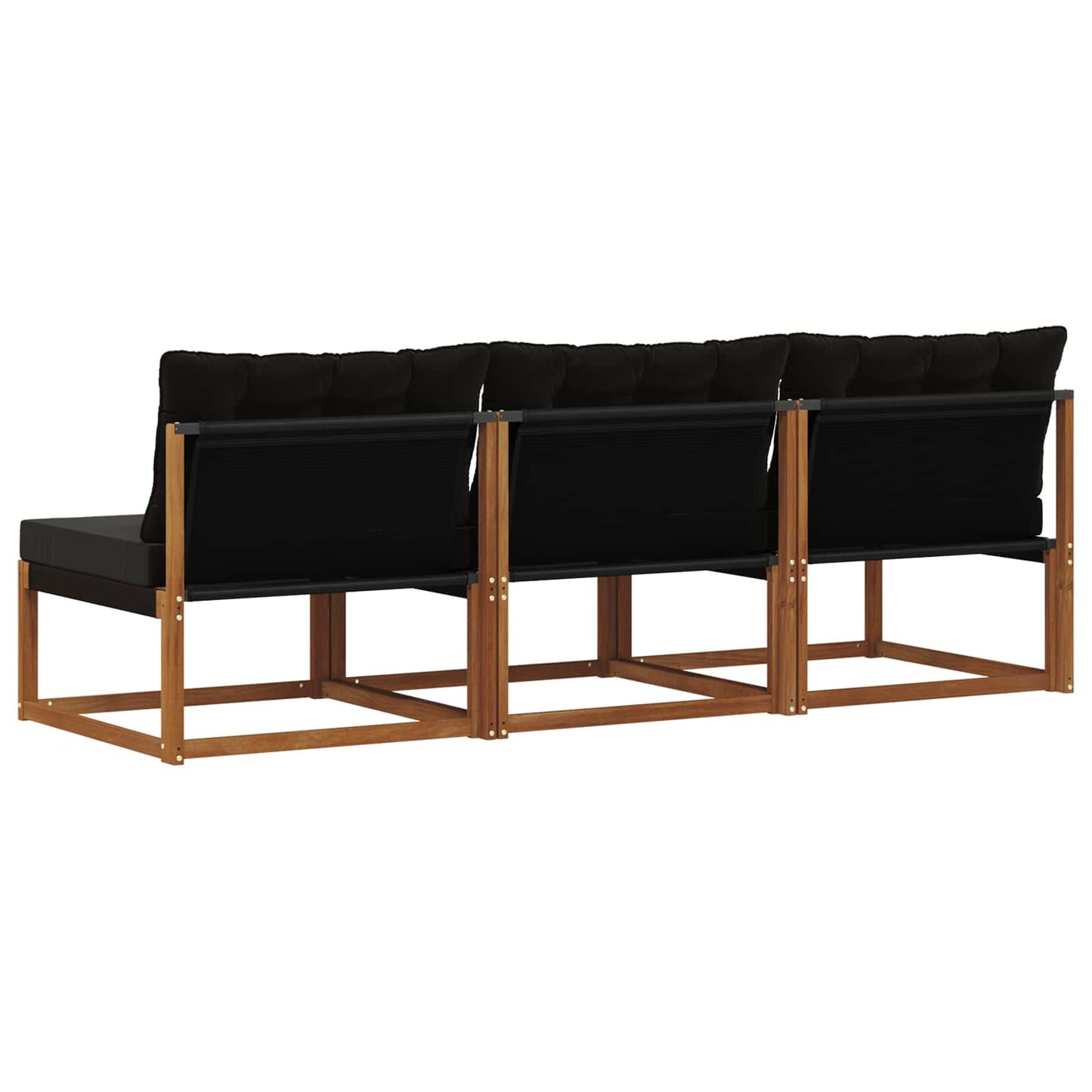 3 Stk. Outdoor Mittelsofa Massivholz Akazie Natur