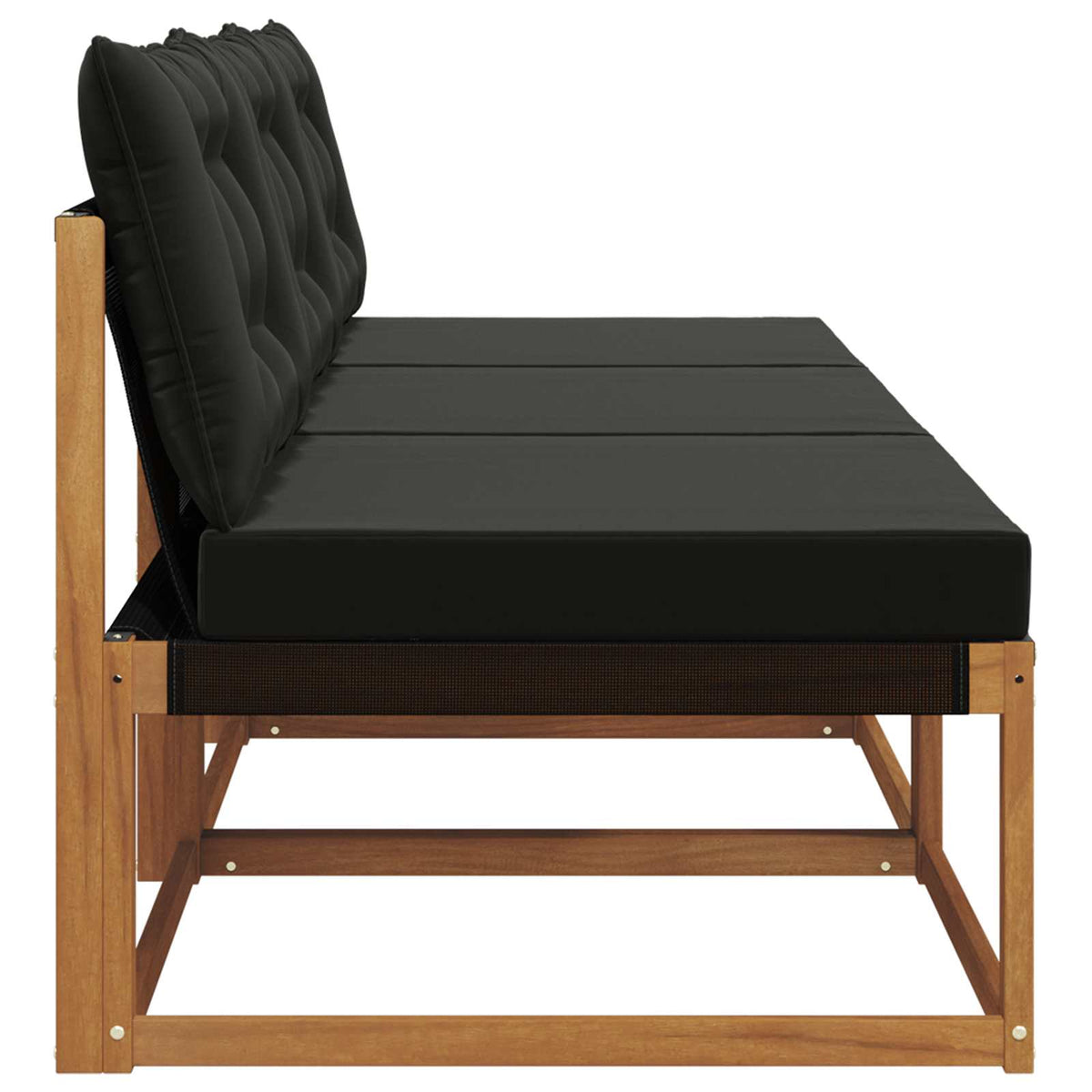 3 Stk. Outdoor Mittelsofa Massivholz Akazie Natur