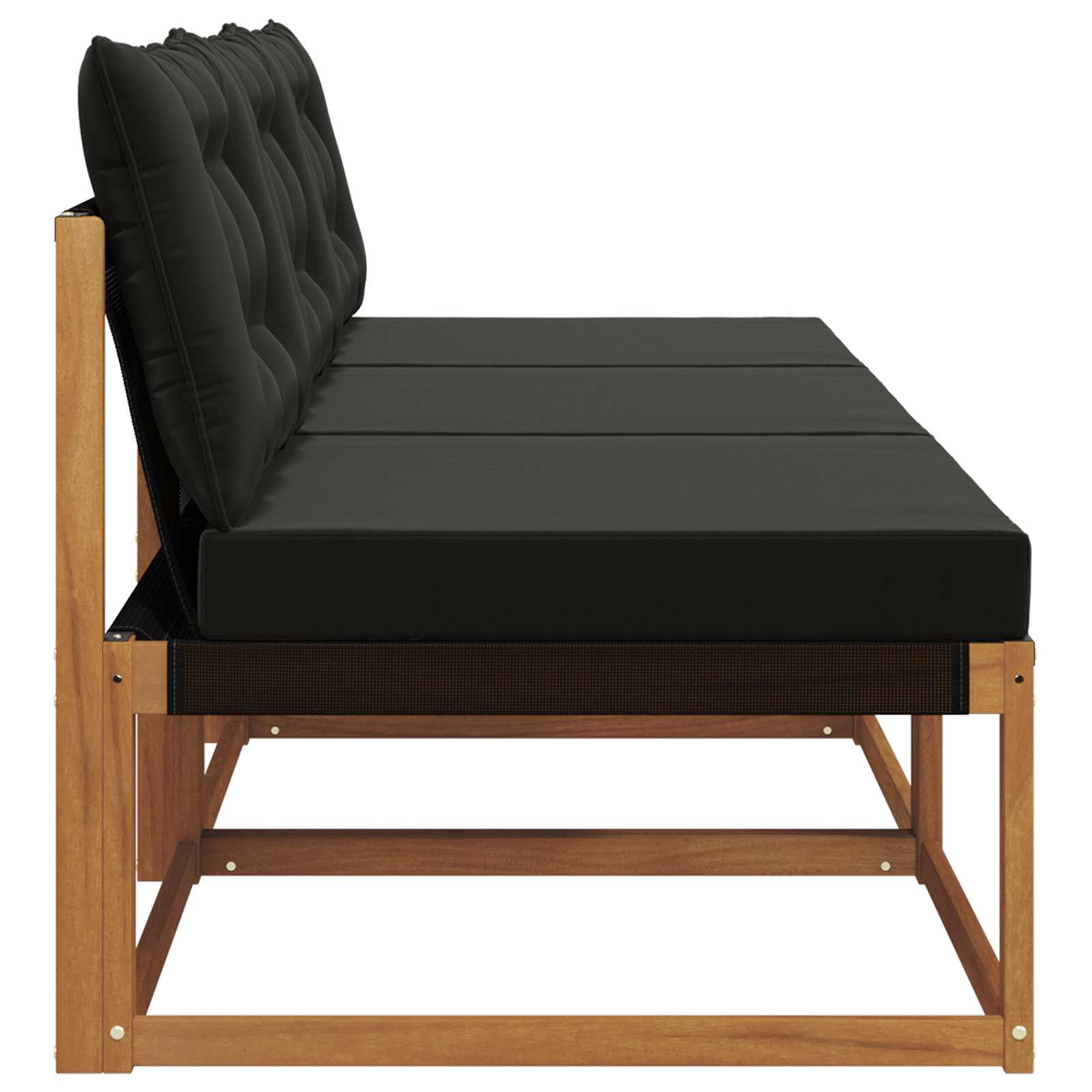 3 Stk. Outdoor Mittelsofa Massivholz Akazie Natur
