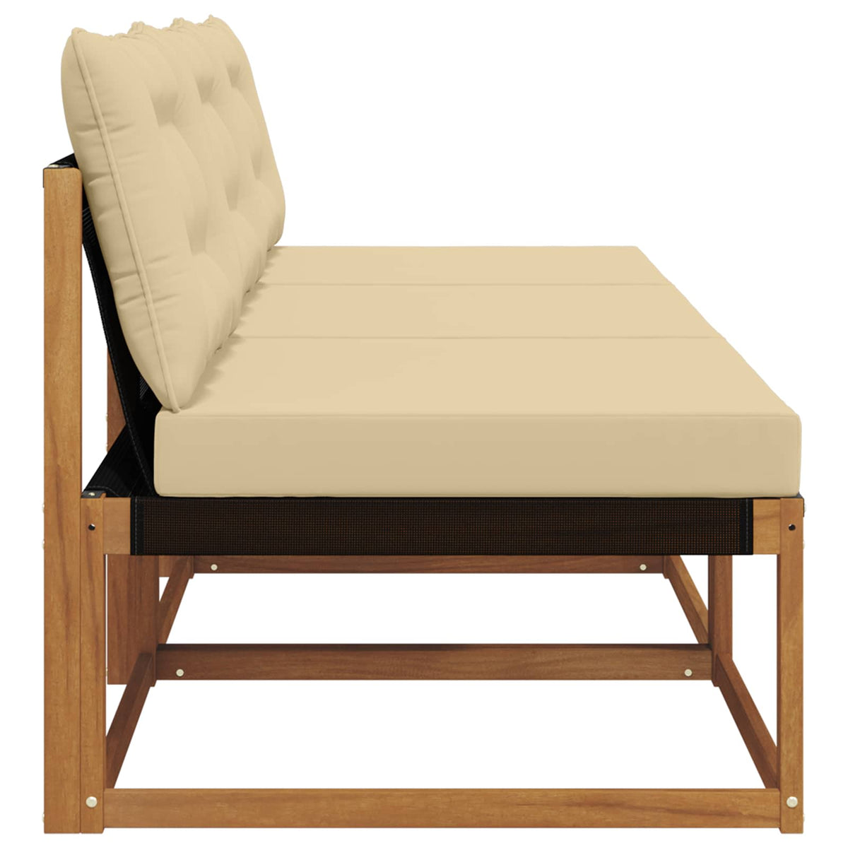 3 Stk. Outdoor Mittelsofa Massivholz Akazie Natur