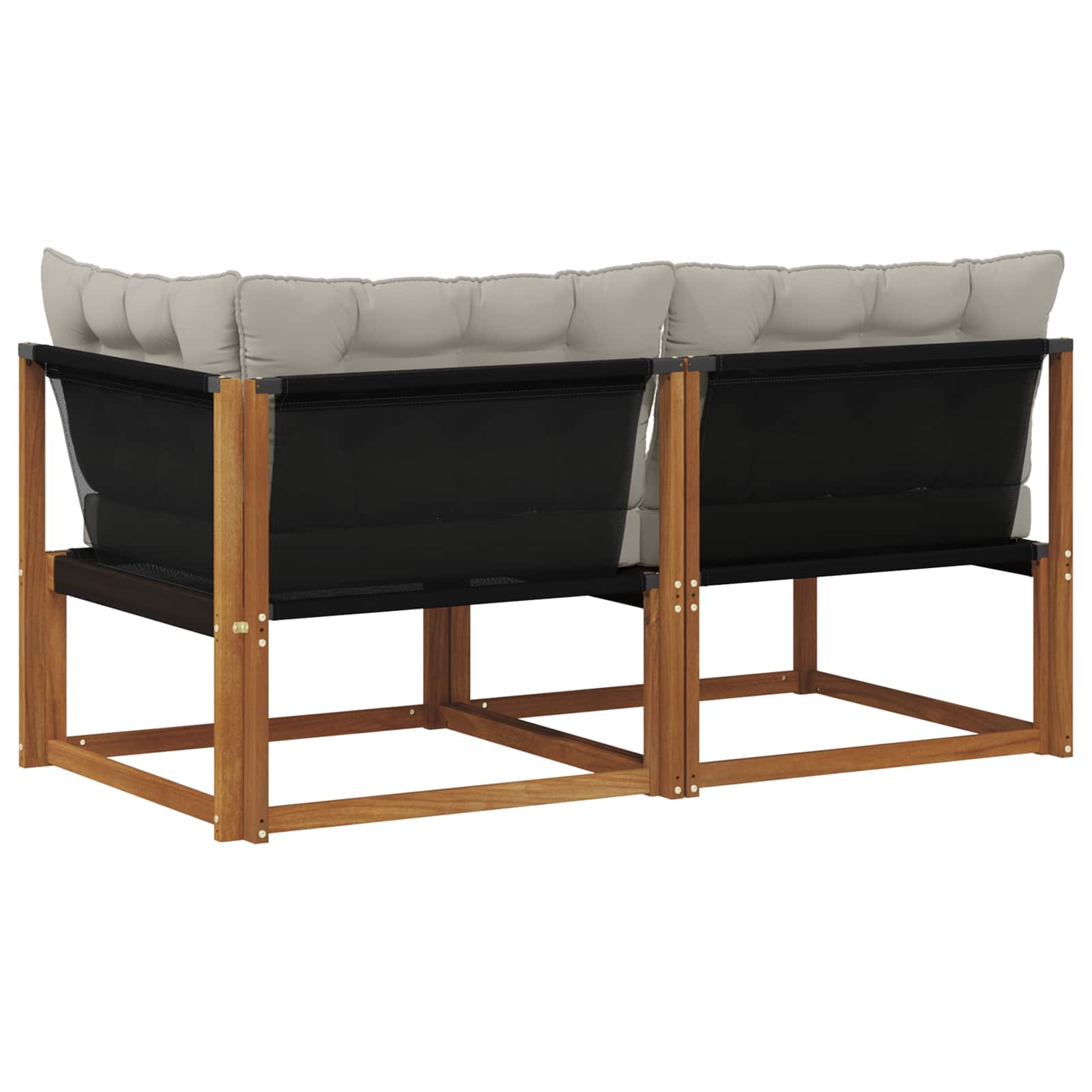 2 Stk. Outdoor Mittel- und Ecksofa Massivholz Akazie Natur