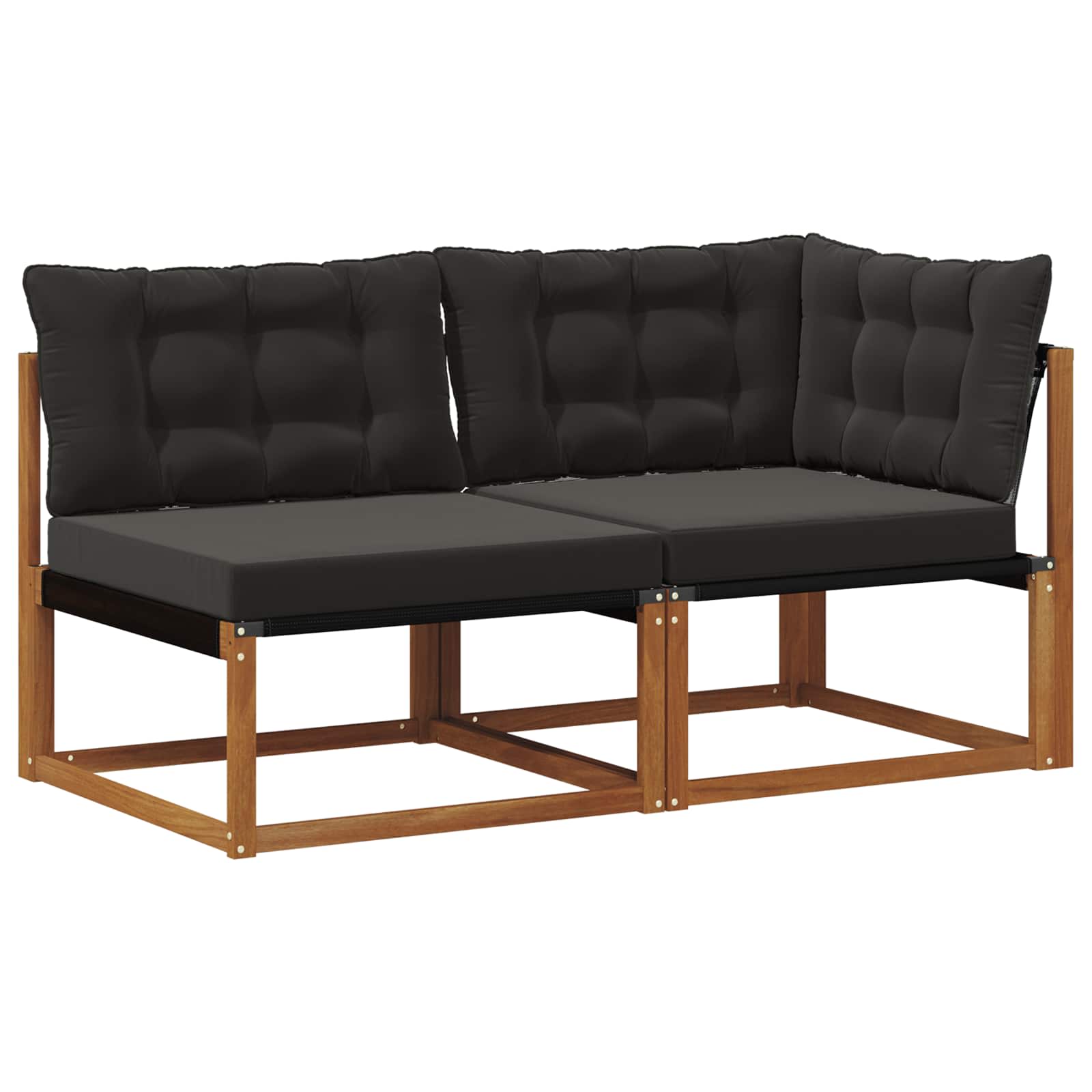 7 Stk. Outdoor Mittel- und Ecksofa Massivholz Akazie Natur