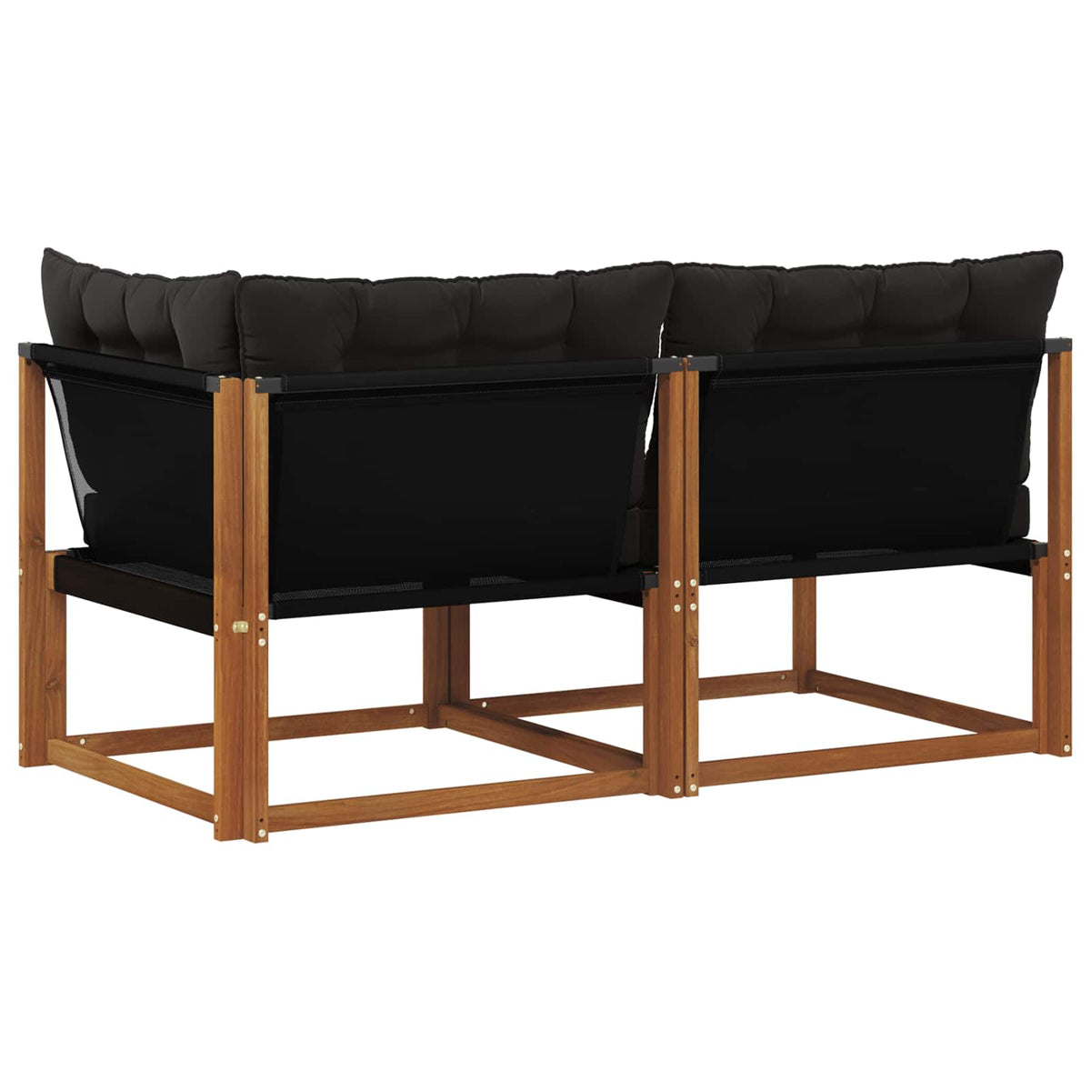 7 Stk. Outdoor Mittel- und Ecksofa Massivholz Akazie Natur