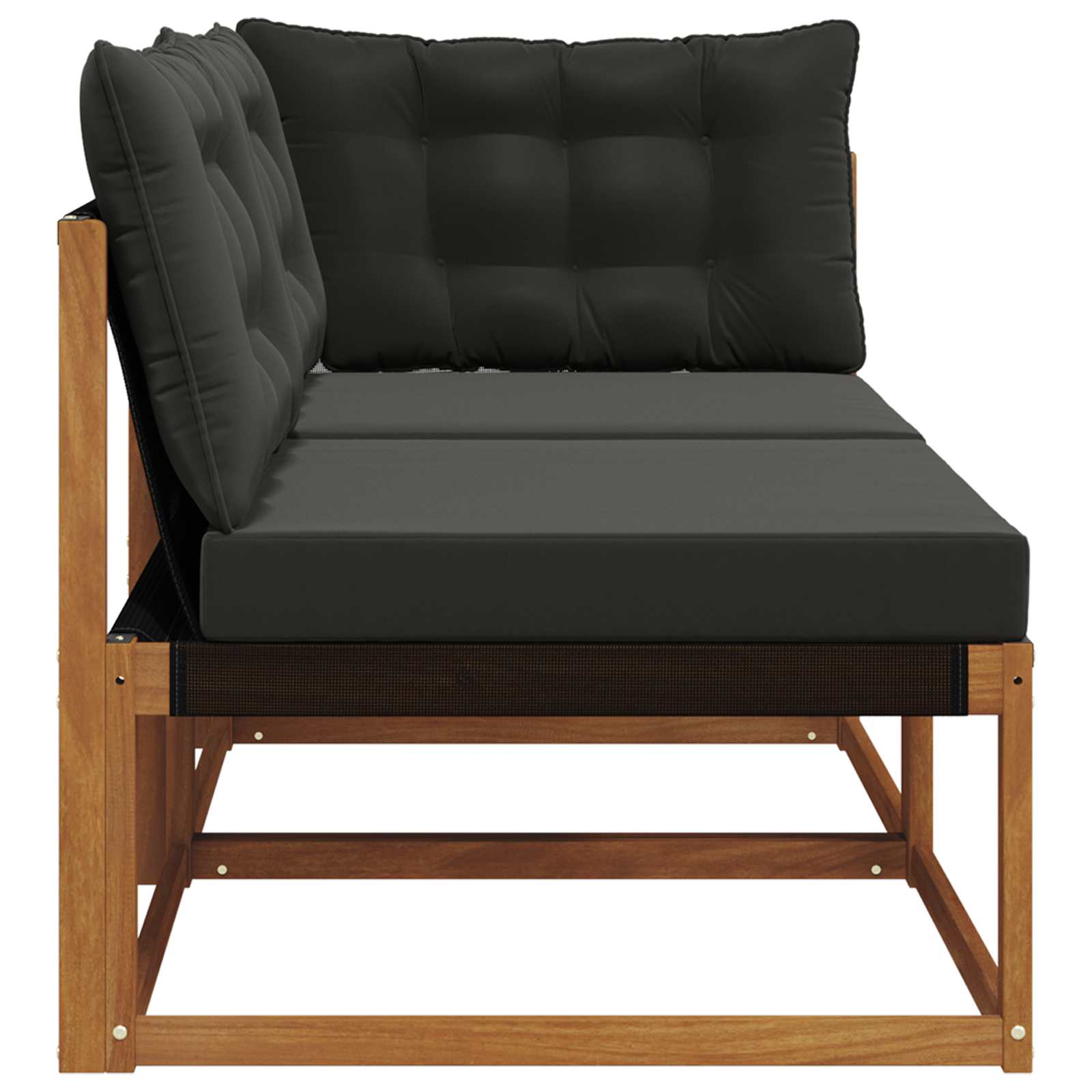 7 Stk. Outdoor Mittel- und Ecksofa Massivholz Akazie Natur