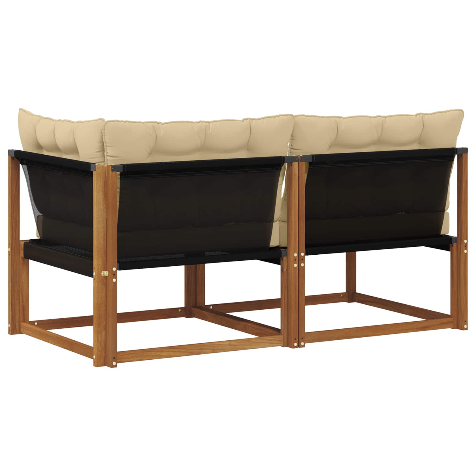 7 Stk. Outdoor Mittel- und Ecksofa Massivholz Akazie Natur