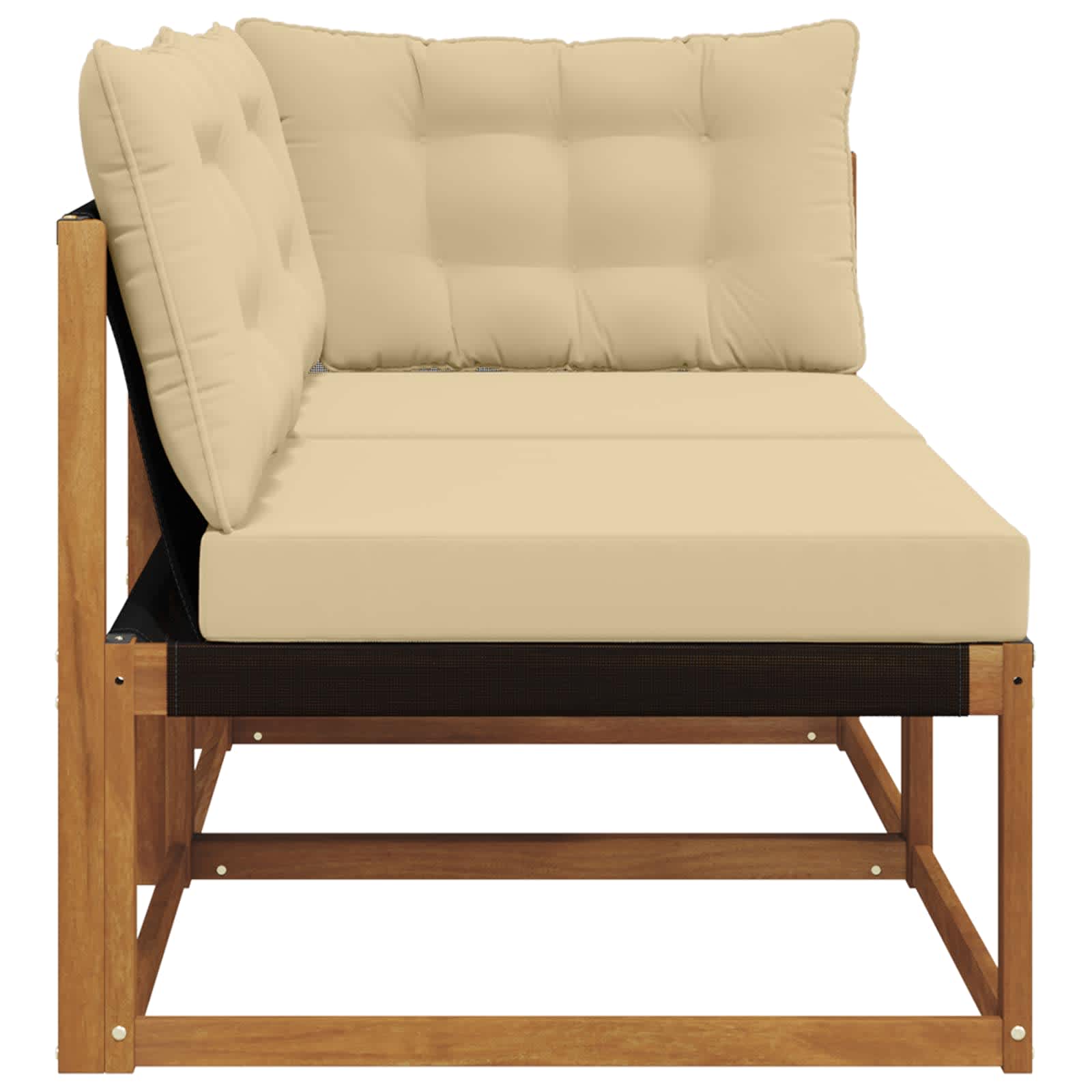 7 Stk. Outdoor Mittel- und Ecksofa Massivholz Akazie Natur