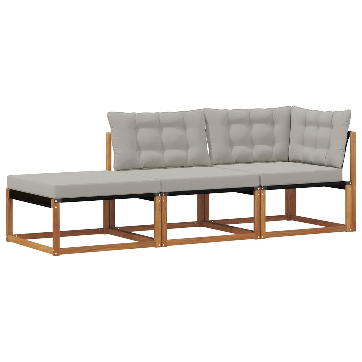 3 Stk. Outdoor-Sofagarnitur Massivholz Akazie