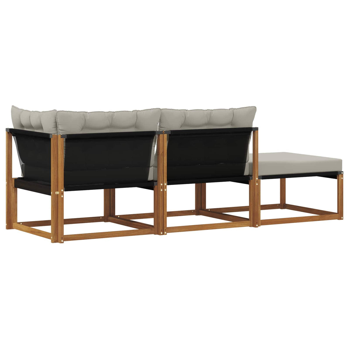 3 Stk. Outdoor-Sofagarnitur Massivholz Akazie