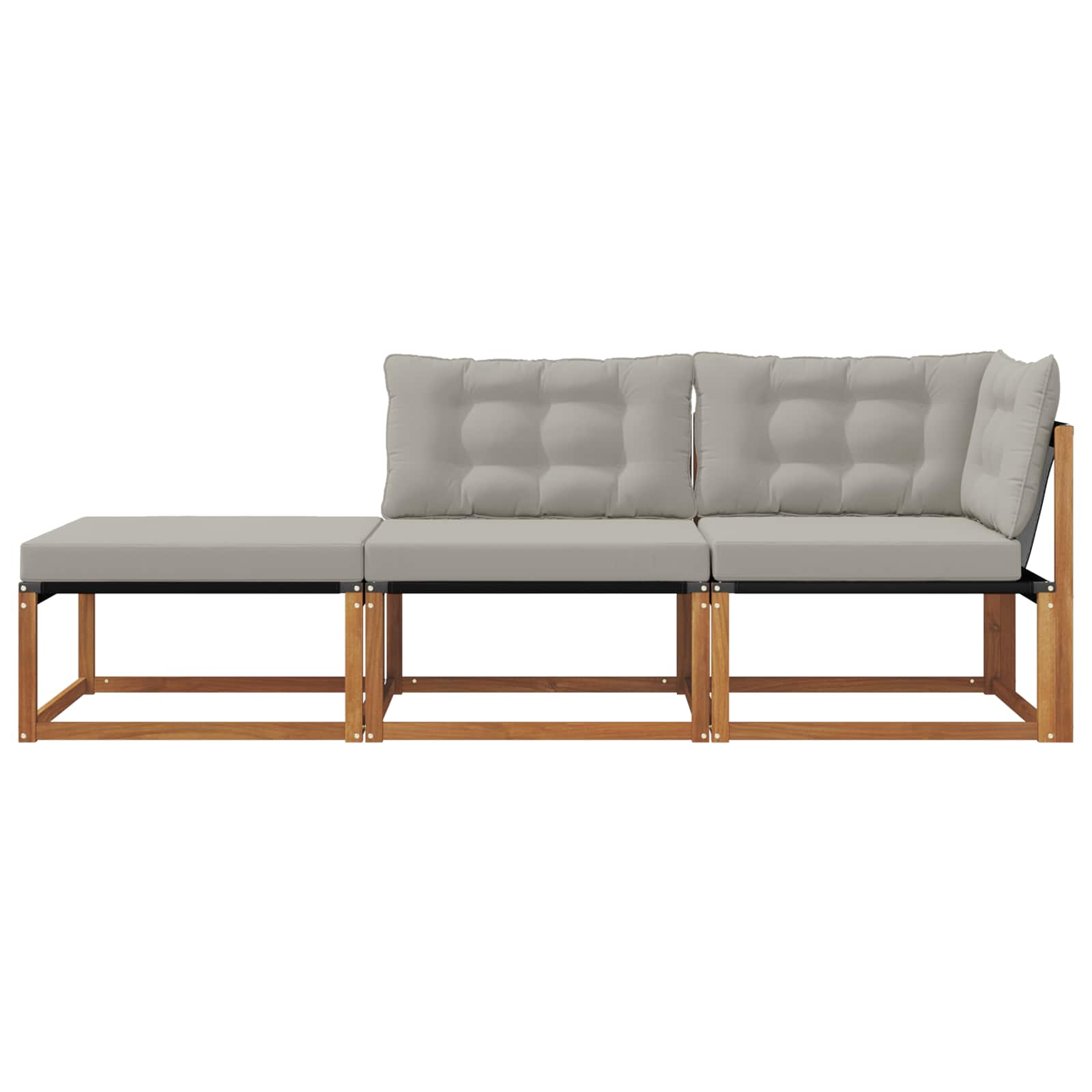 3 Stk. Outdoor-Sofagarnitur Massivholz Akazie