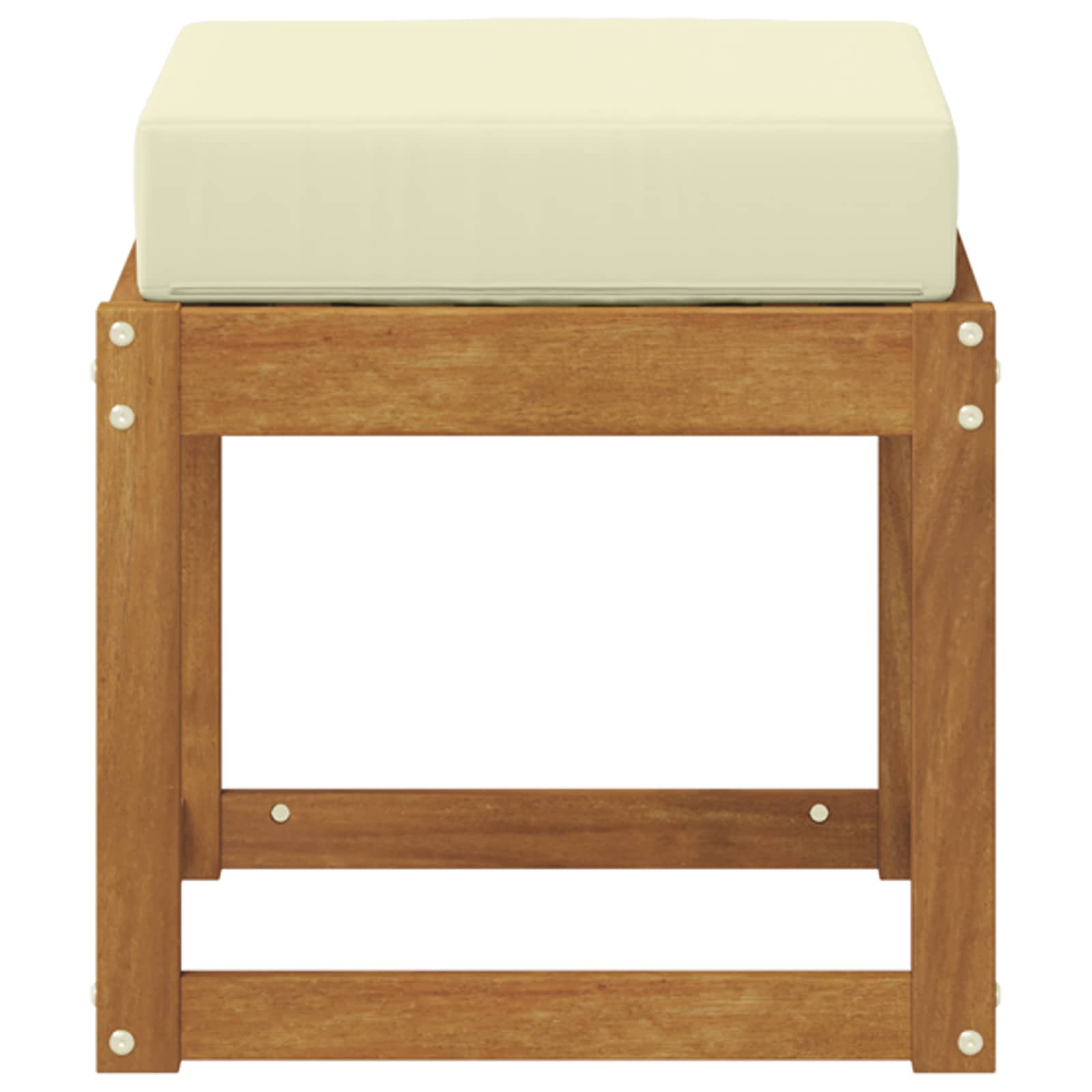 Outdoor Hocker Bank Massivholz Akazie Natur