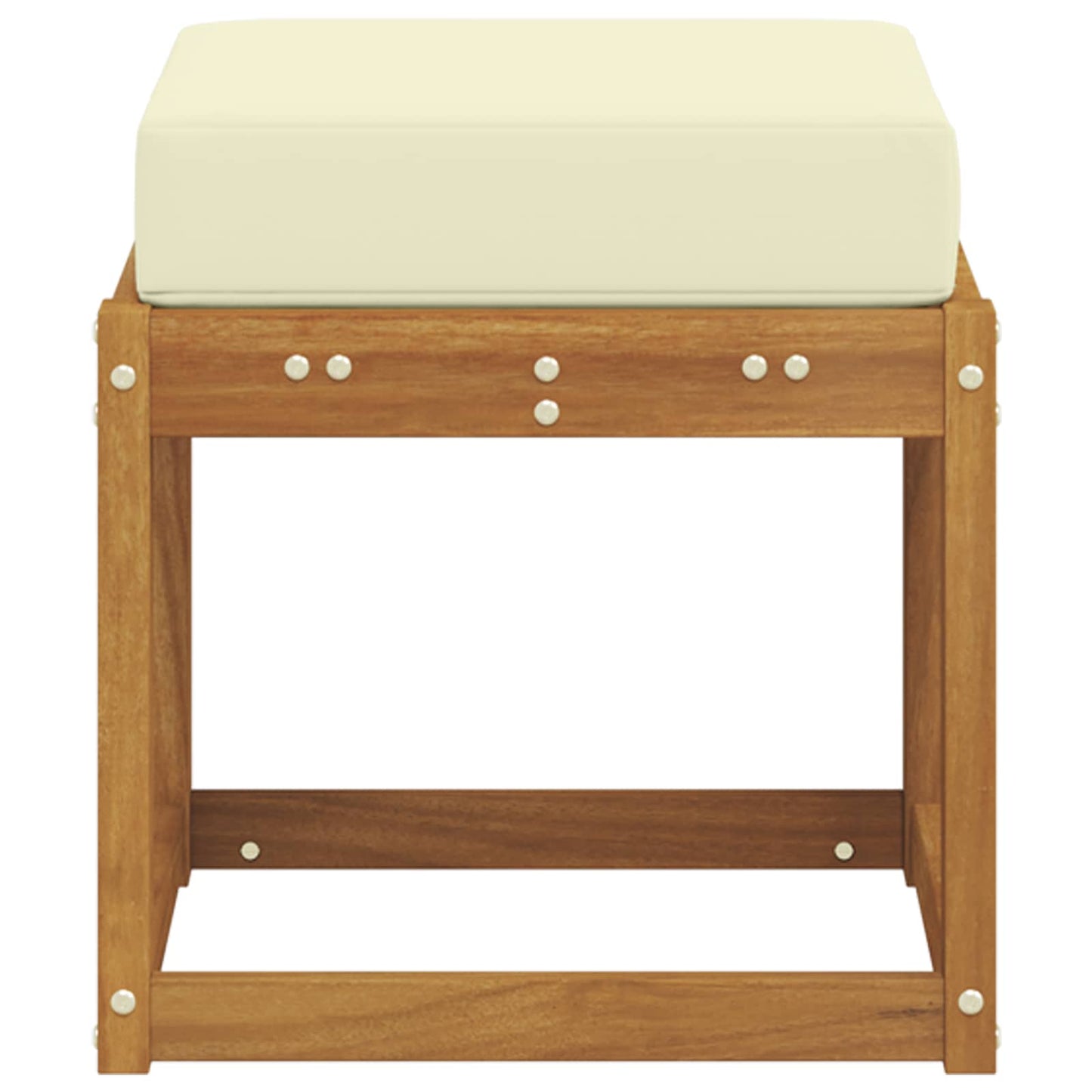 Outdoor Hocker Bank Massivholz Akazie Natur