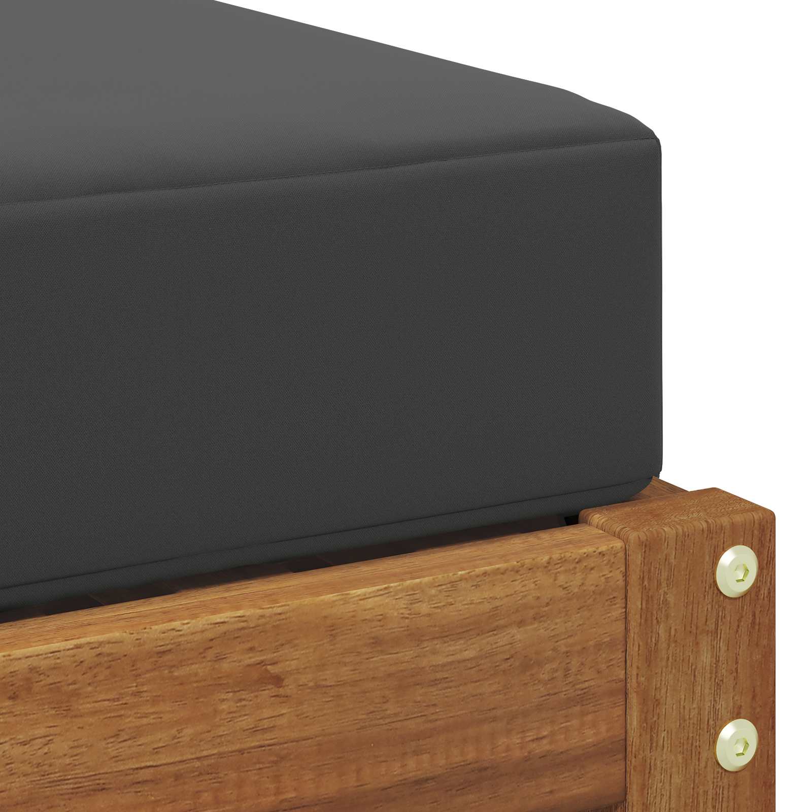 Hocker Bank Massivholz Akazie Natur und Anthrazit