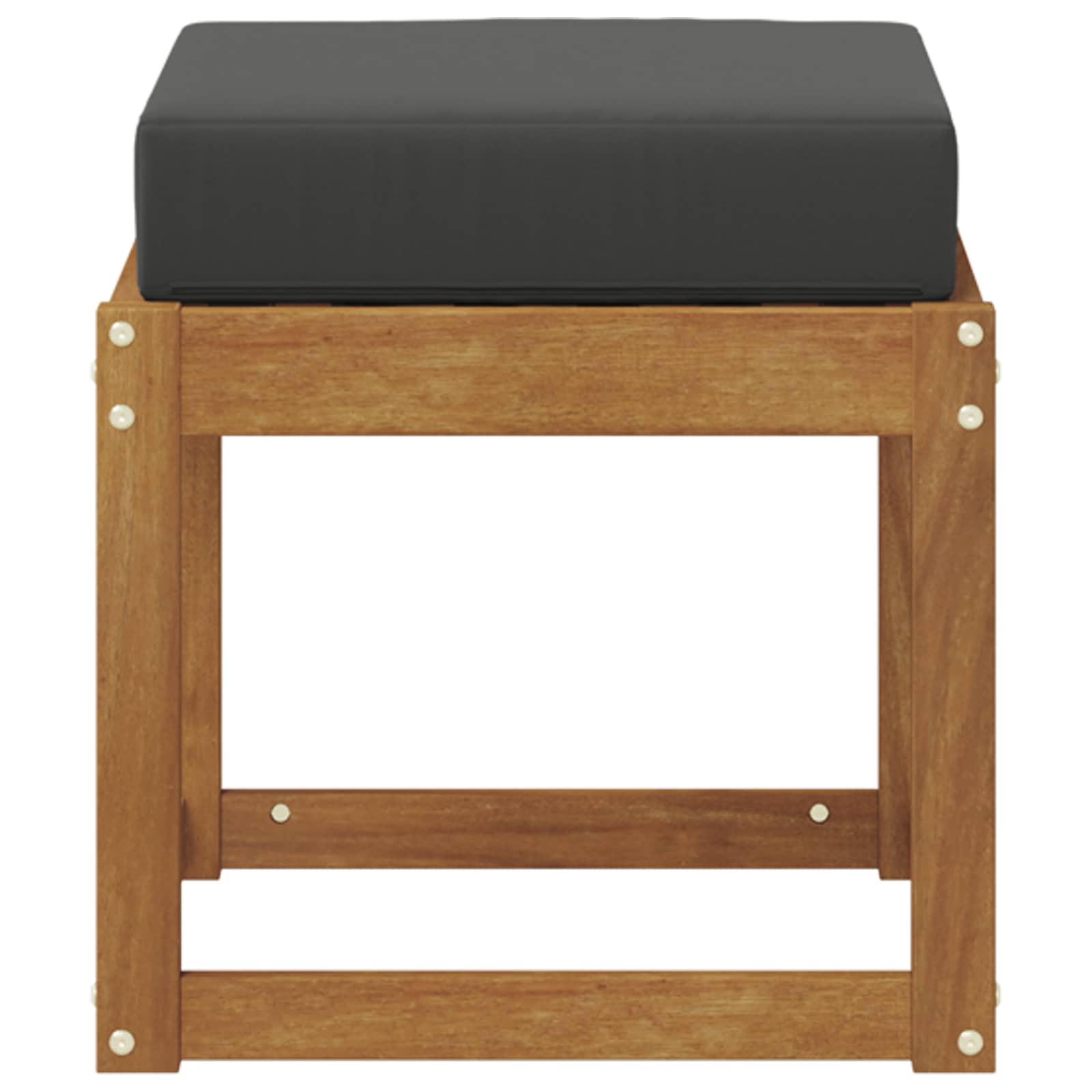 Hocker Bank Massivholz Akazie Natur und Anthrazit