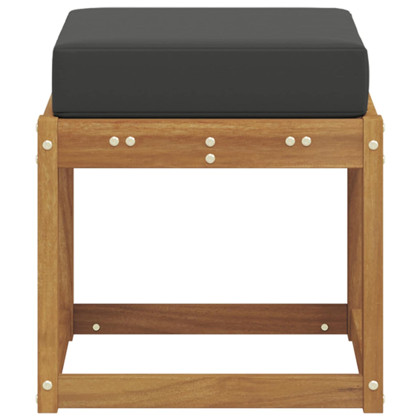 Hocker Bank Massivholz Akazie Natur und Anthrazit
