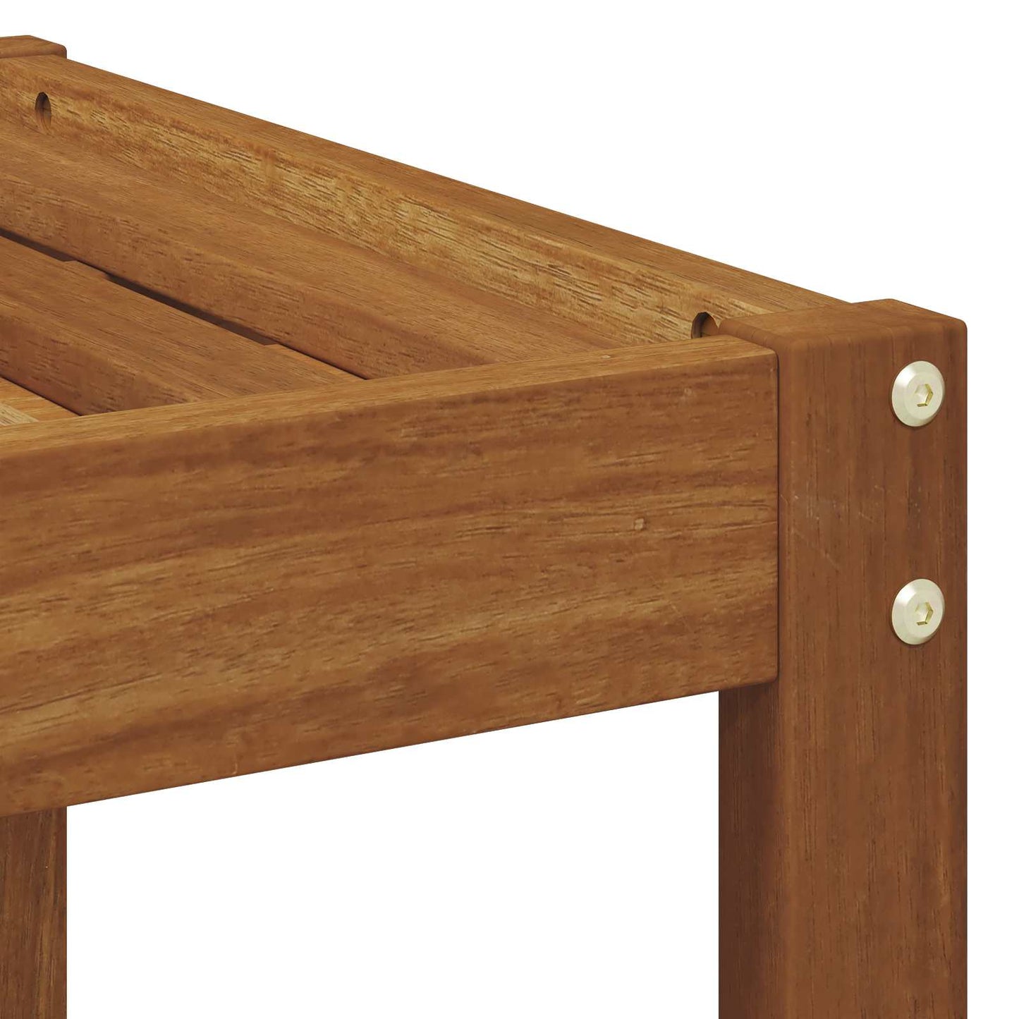 Outdoor Hocker Bank Massivholz Akazie Natur 79 x 43 x 37 cm