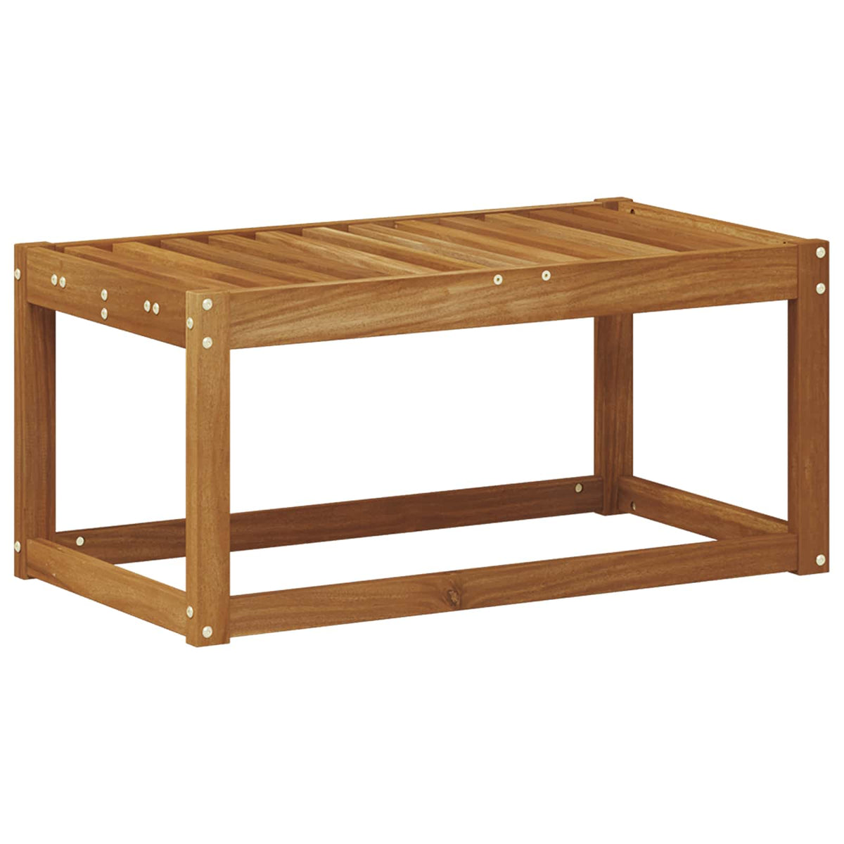 Outdoor Hocker Bank Massivholz Akazie Natur 79 x 43 x 37 cm
