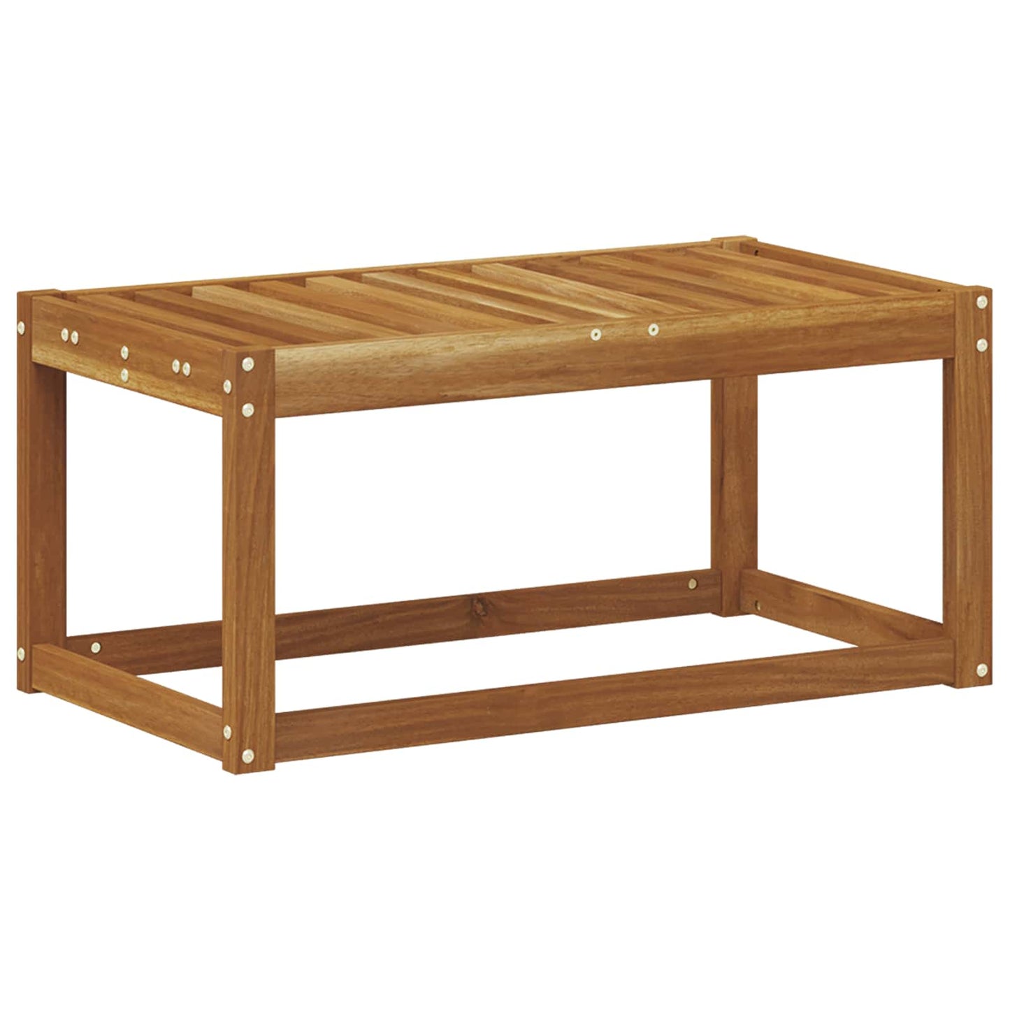 Outdoor Hocker Bank Massivholz Akazie Natur 79 x 43 x 37 cm