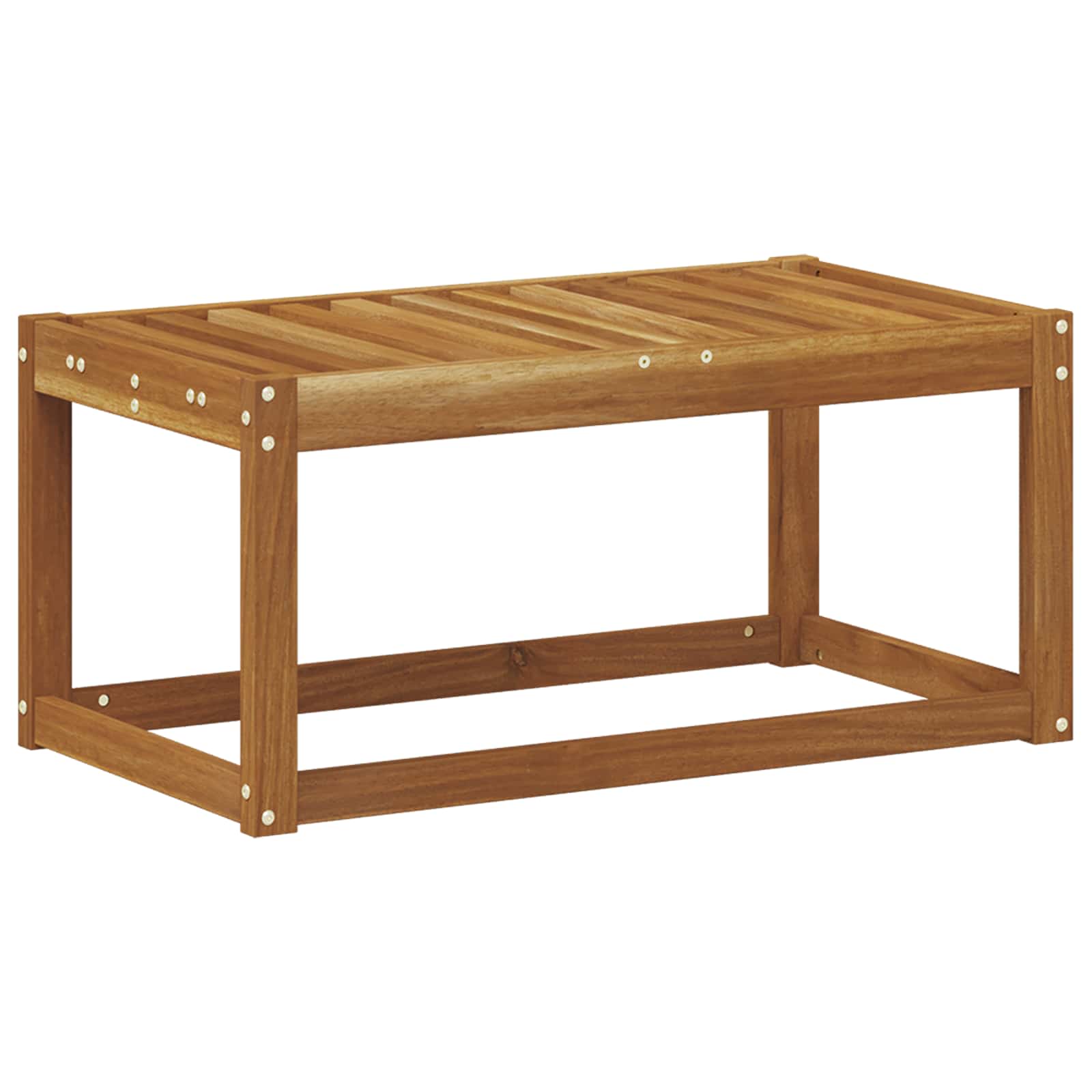 Outdoor Hocker Bank Massivholz Akazie Natur 79 x 43 x 37 cm