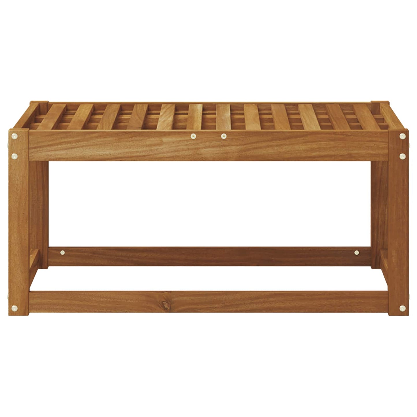 Outdoor Hocker Bank Massivholz Akazie Natur 79 x 43 x 37 cm