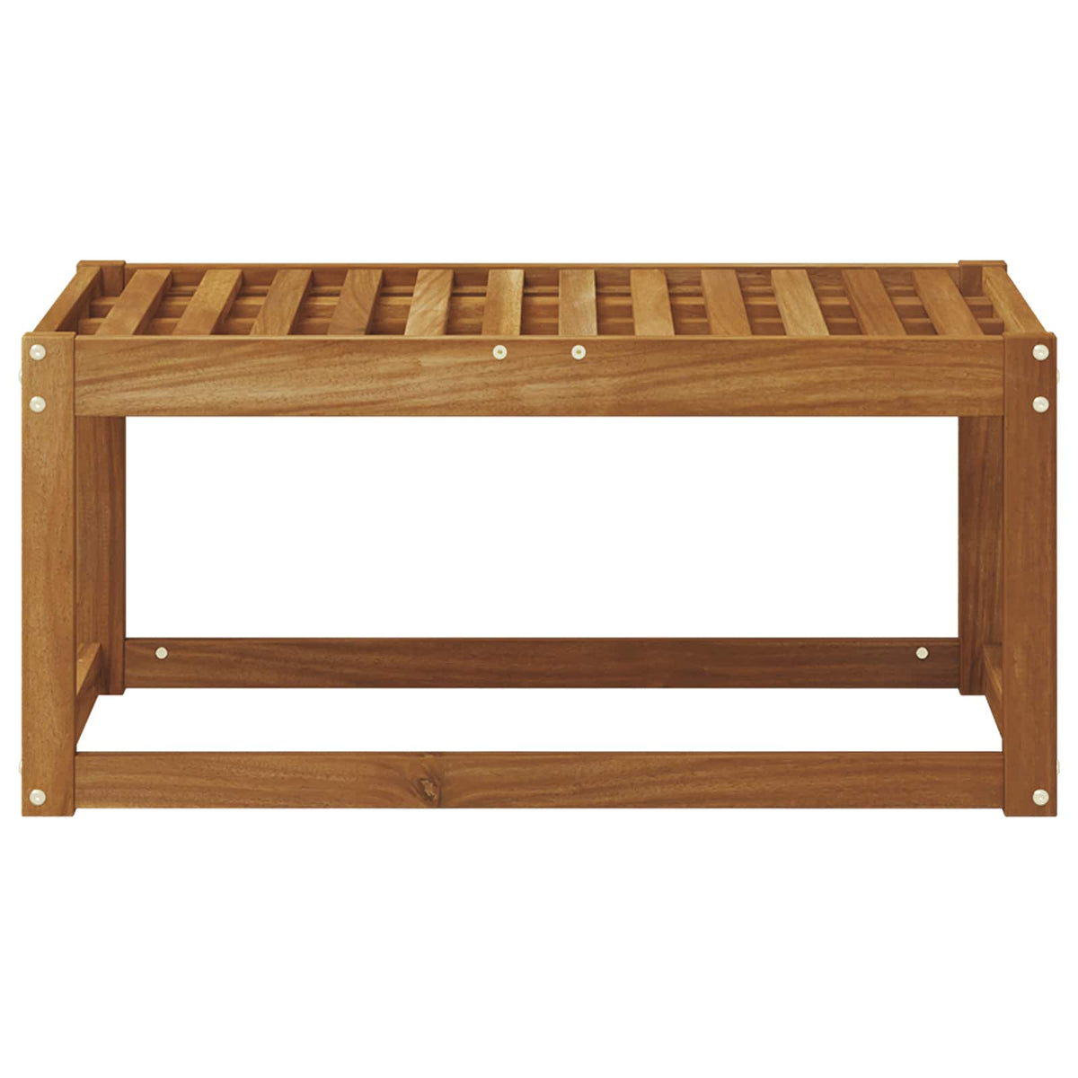 Outdoor Hocker Bank Massivholz Akazie Natur 79 x 43 x 37 cm
