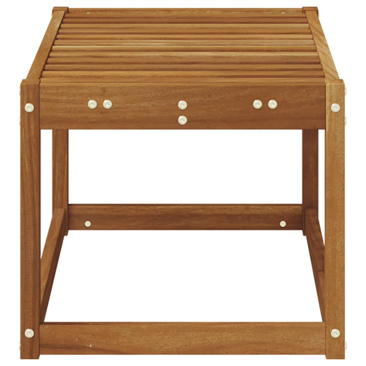 Outdoor Hocker Bank Massivholz Akazie Natur 79 x 43 x 37 cm
