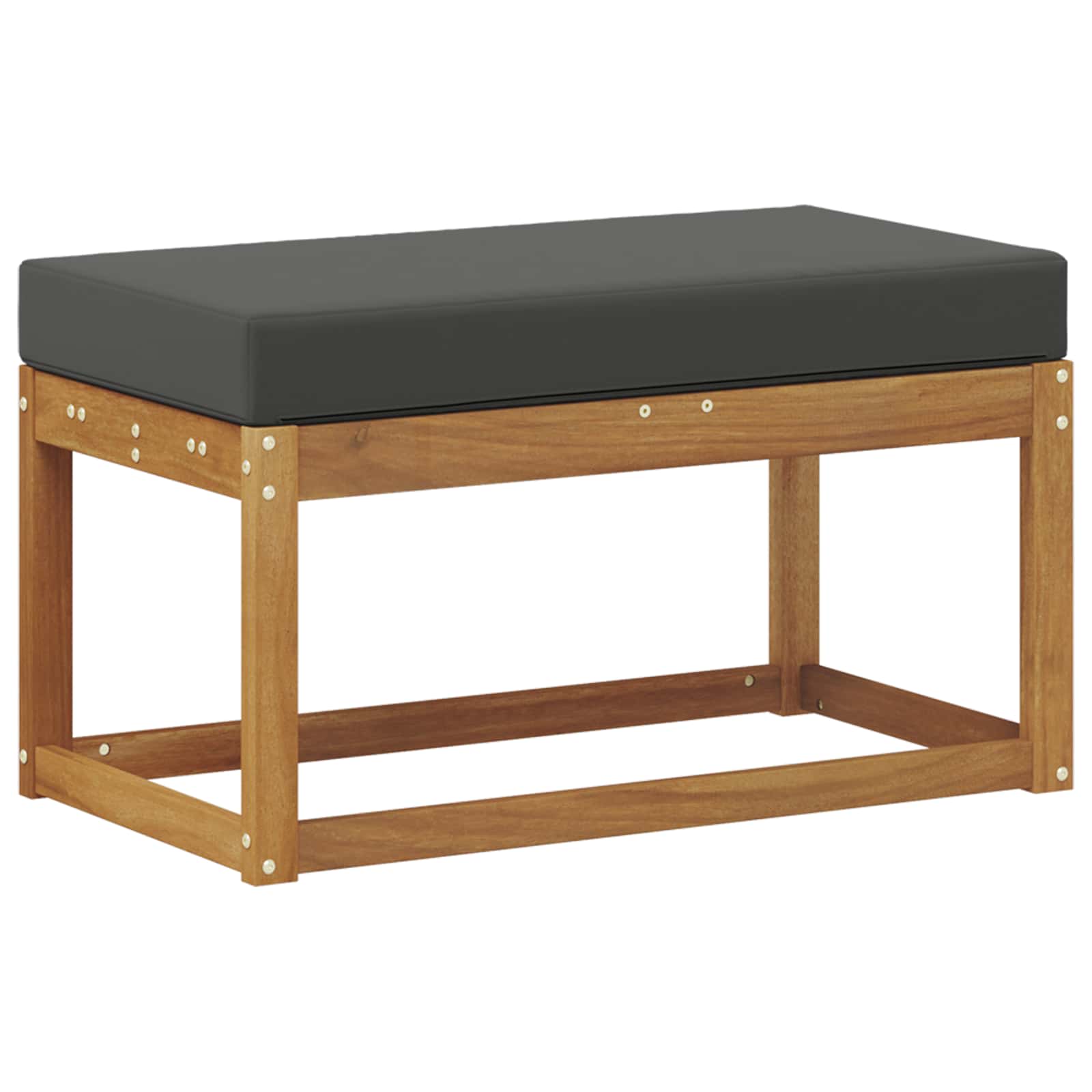 Outdoor Hocker Bank Massivholz Akazie Natur