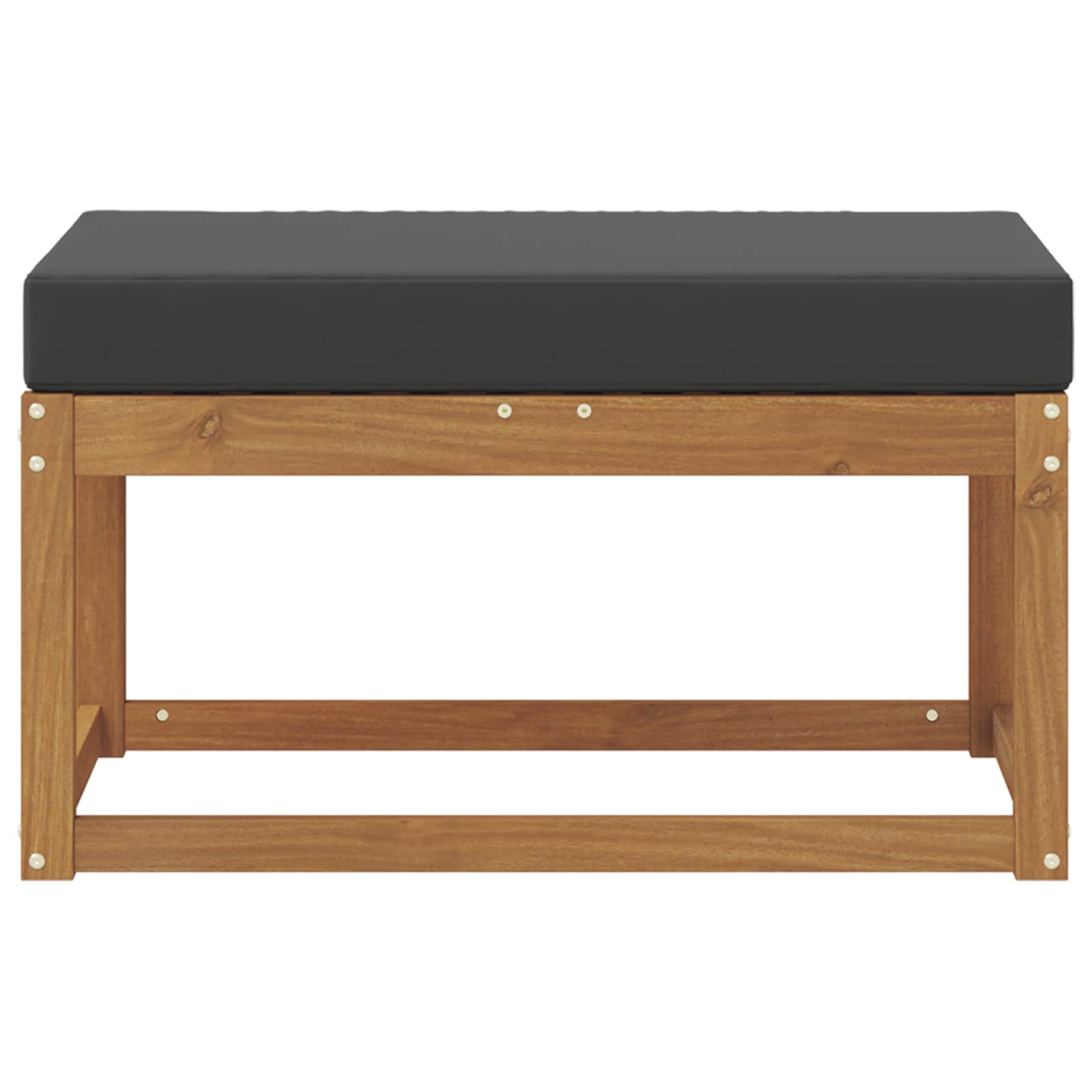 Outdoor Hocker Bank Massivholz Akazie Natur
