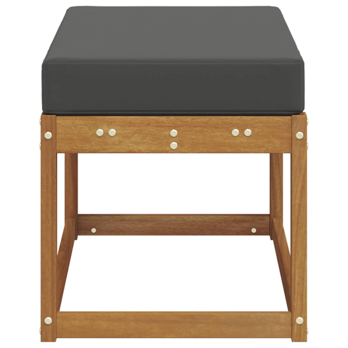 Outdoor Hocker Bank Massivholz Akazie Natur