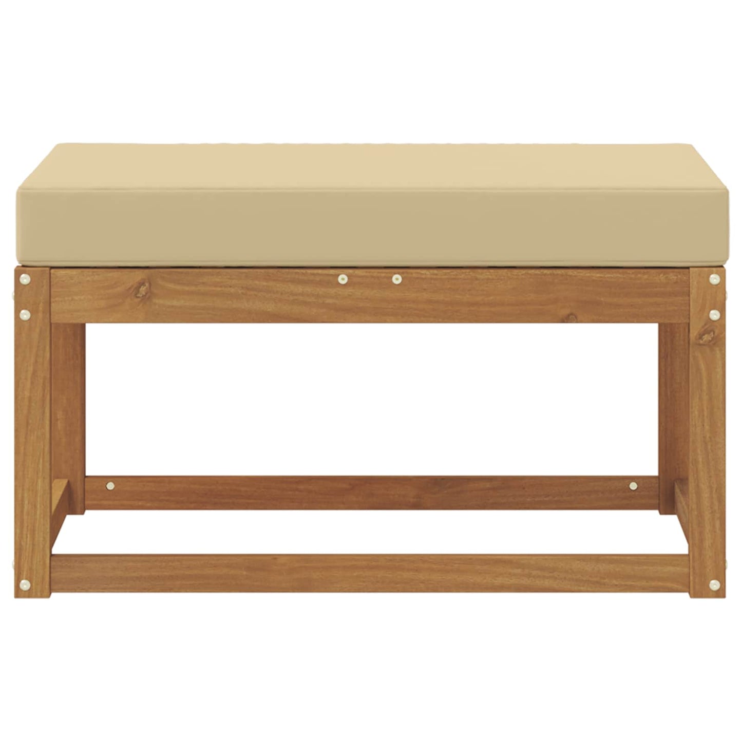 Outdoor Hocker Bank Massivholz Akazie Natur