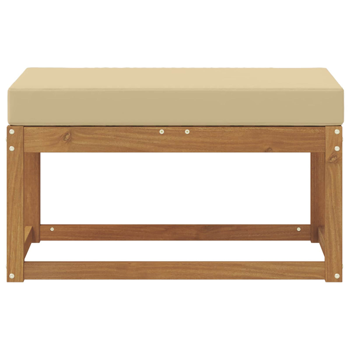 Outdoor Hocker Bank Massivholz Akazie Natur