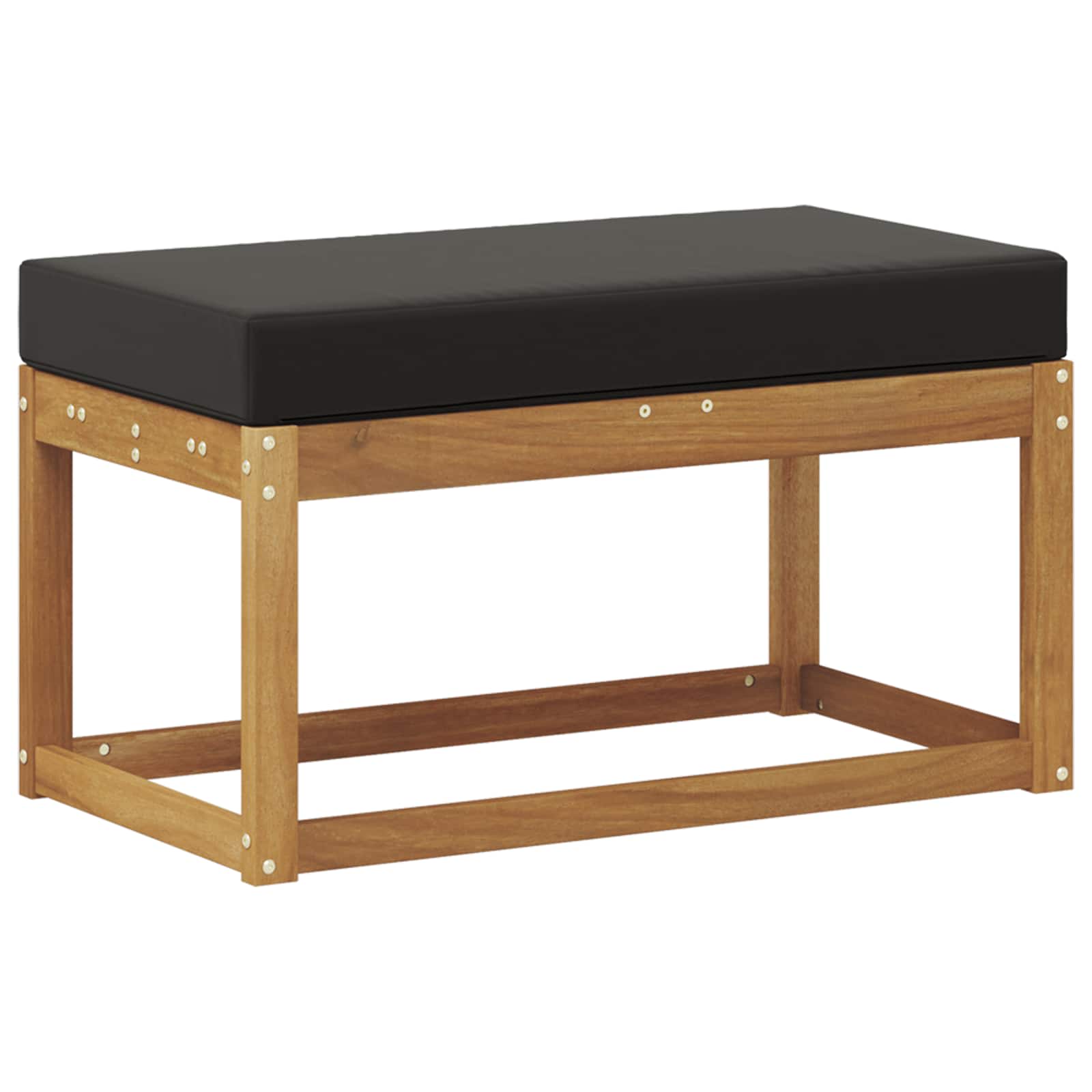Outdoor Hocker Bank Massivholz Akazie Natur