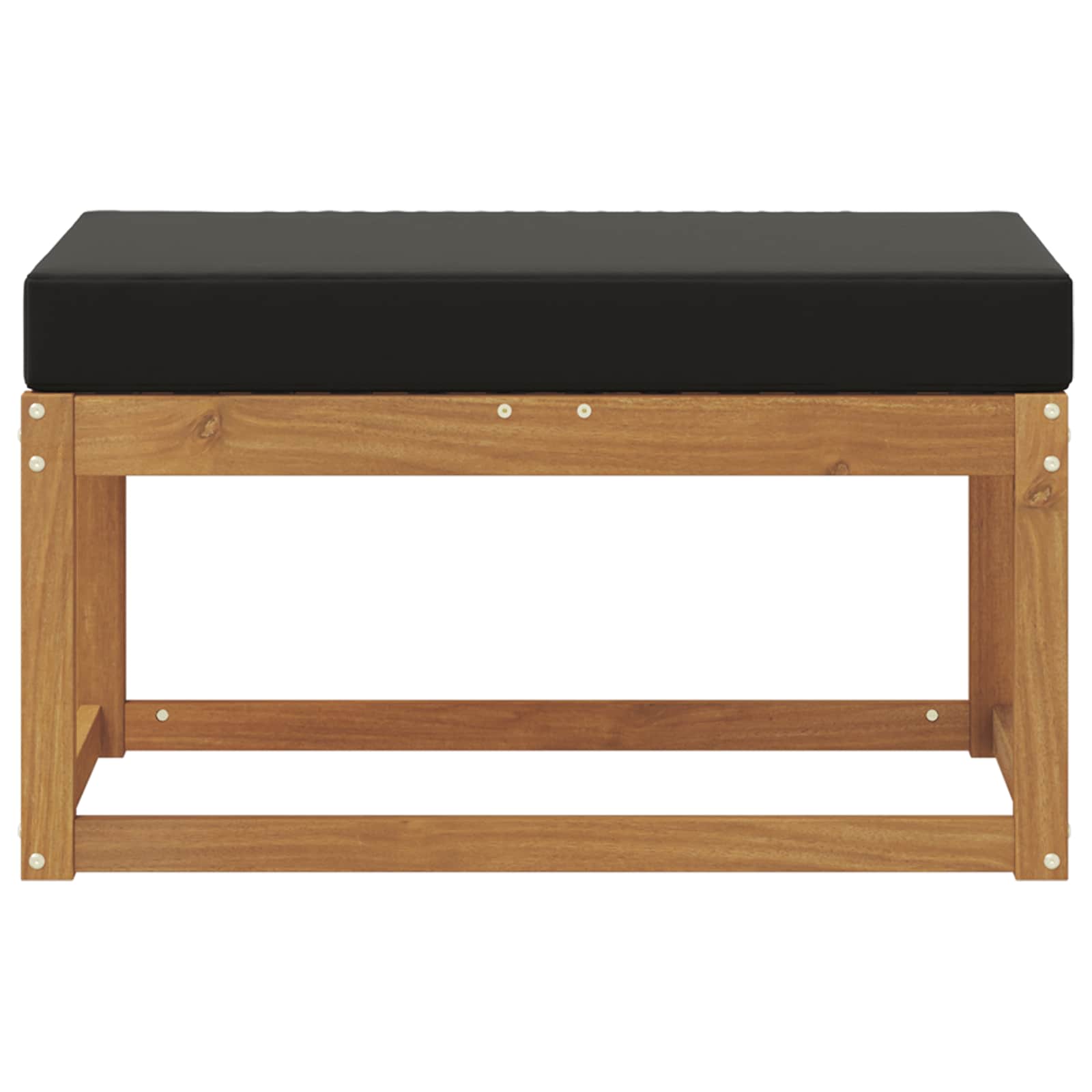 Outdoor Hocker Bank Massivholz Akazie Natur