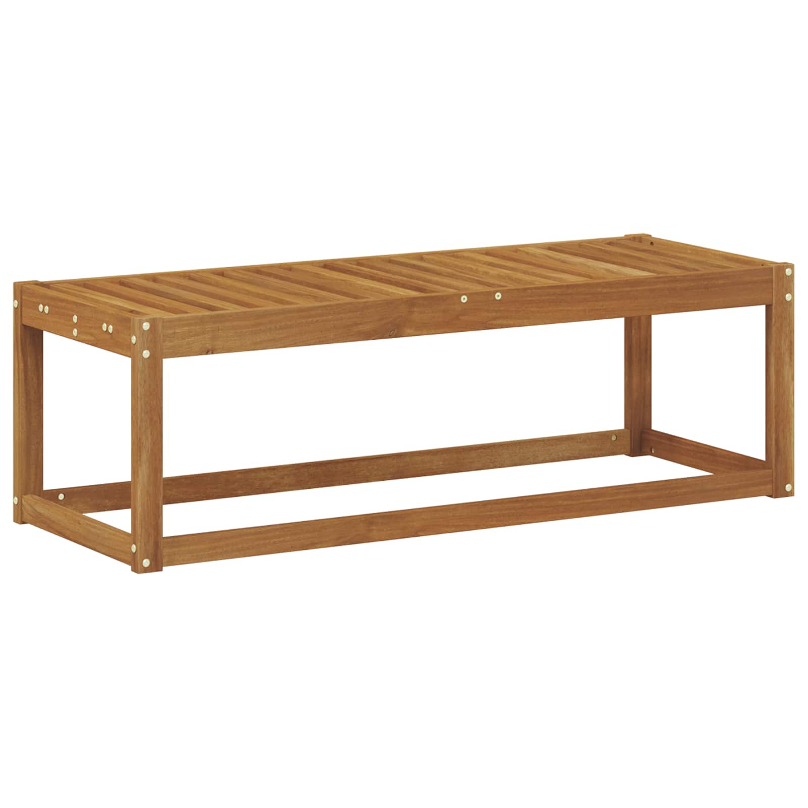 Outdoor Hocker Bank Massivholz Akazie Natur 115 x 43 x 37 cm