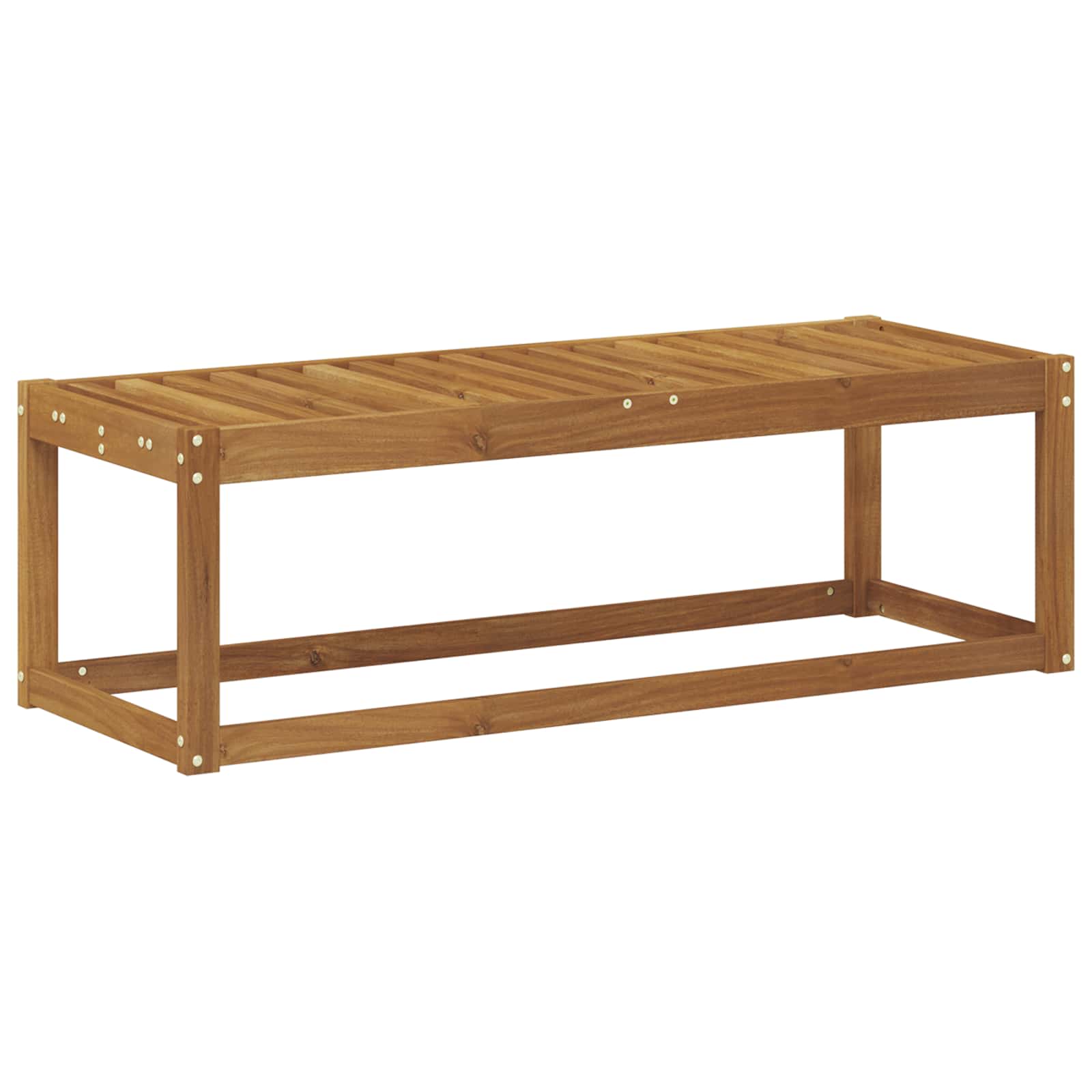 Outdoor Hocker Bank Massivholz Akazie Natur 115 x 43 x 37 cm