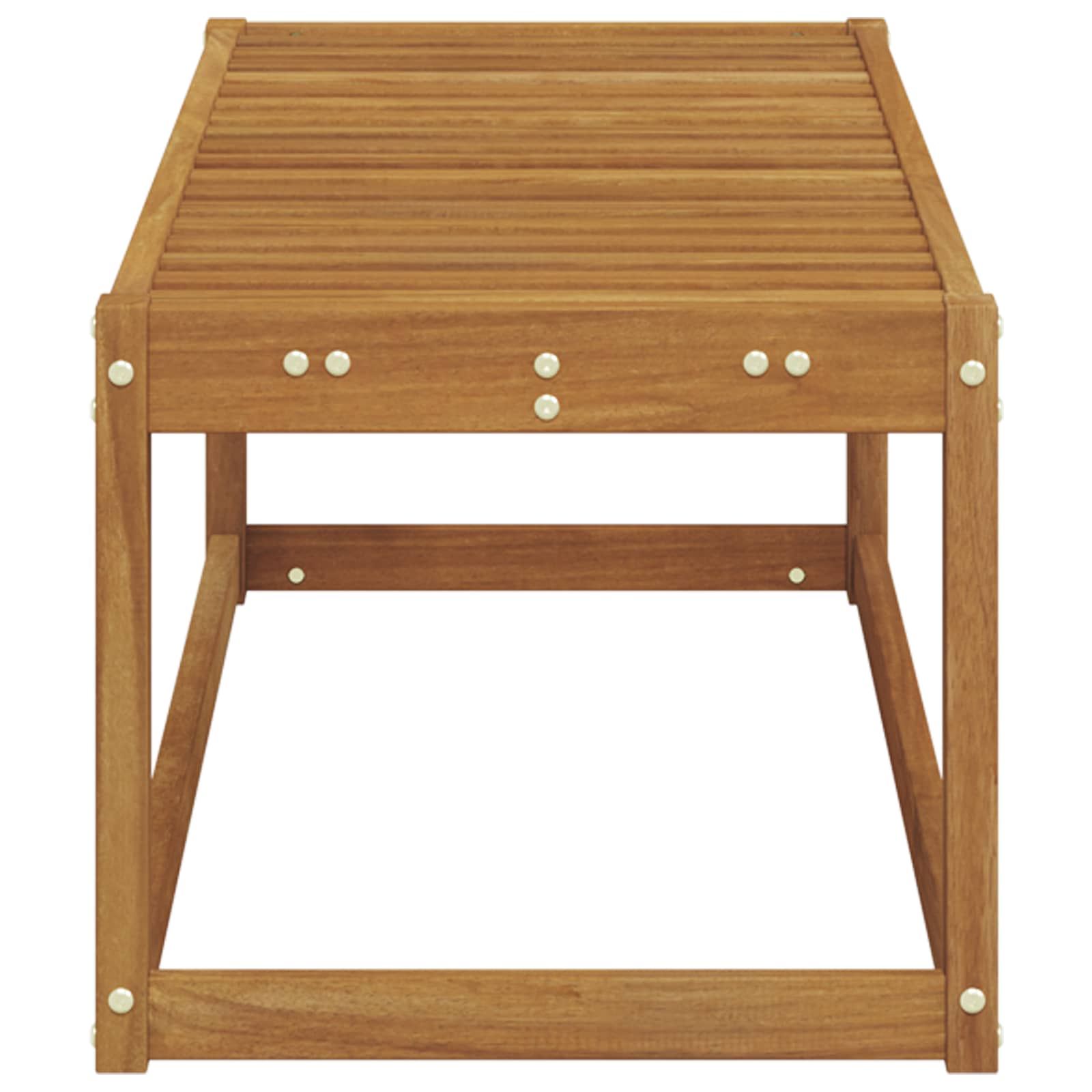 Outdoor Hocker Bank Massivholz Akazie Natur 115 x 43 x 37 cm