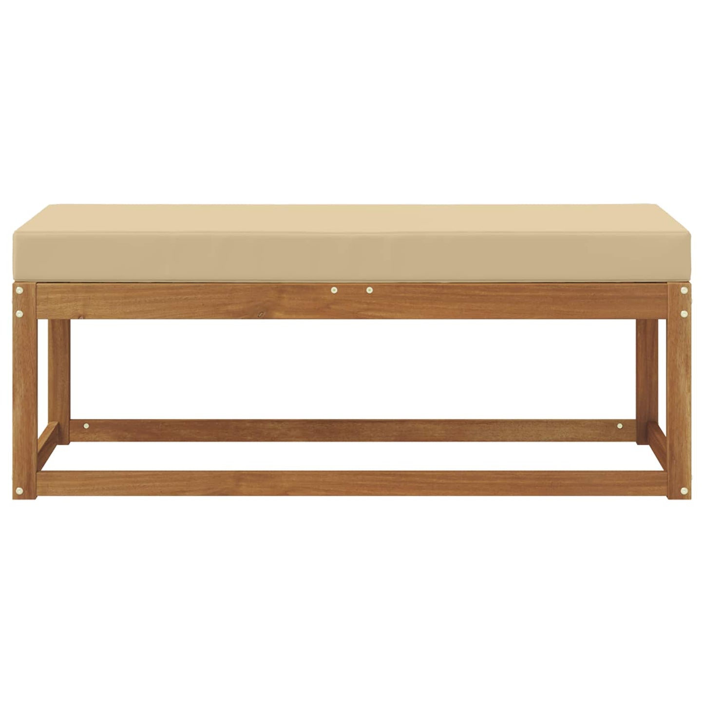 Outdoor Hocker Bank Massivholz Akazie Natur
