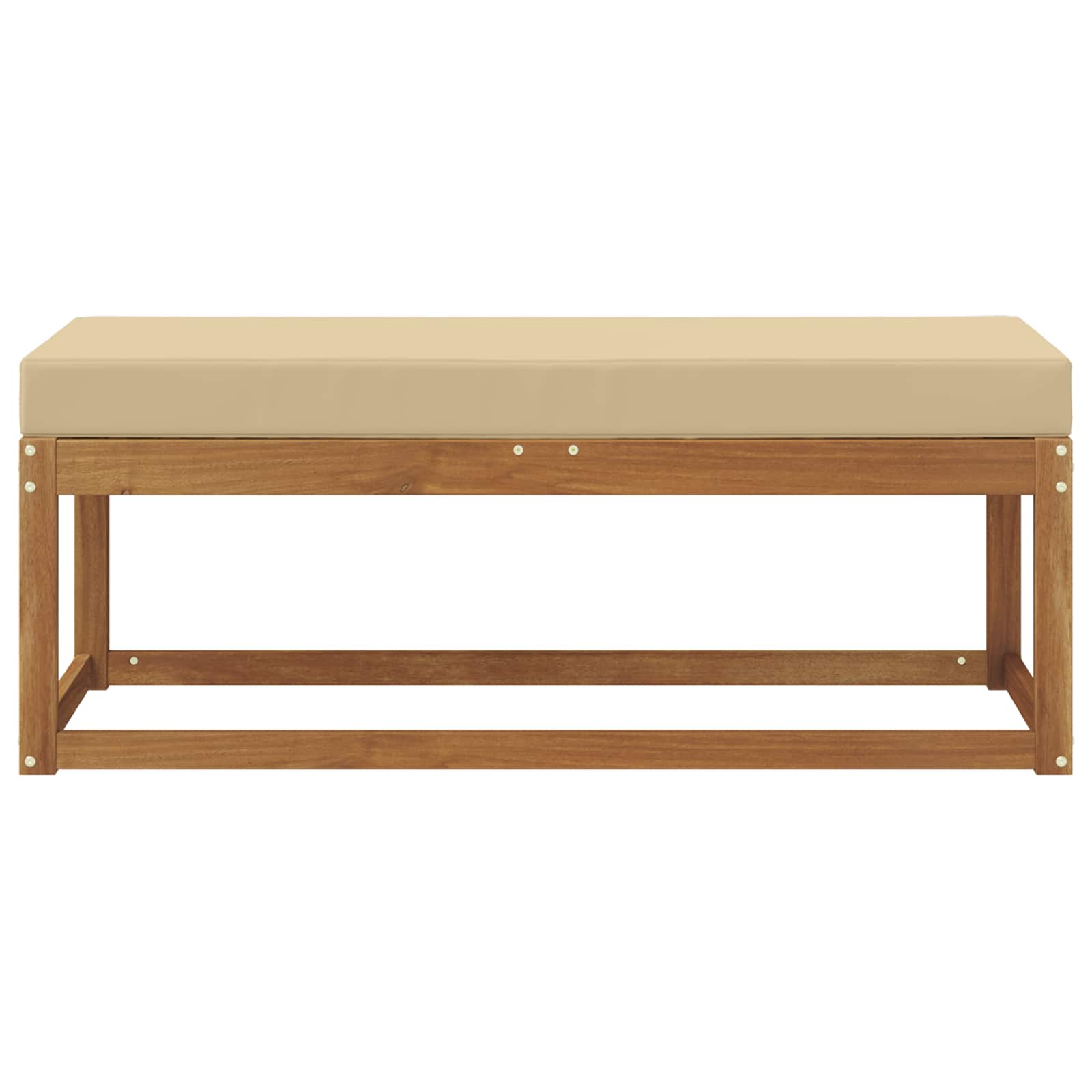 Outdoor Hocker Bank Massivholz Akazie Natur