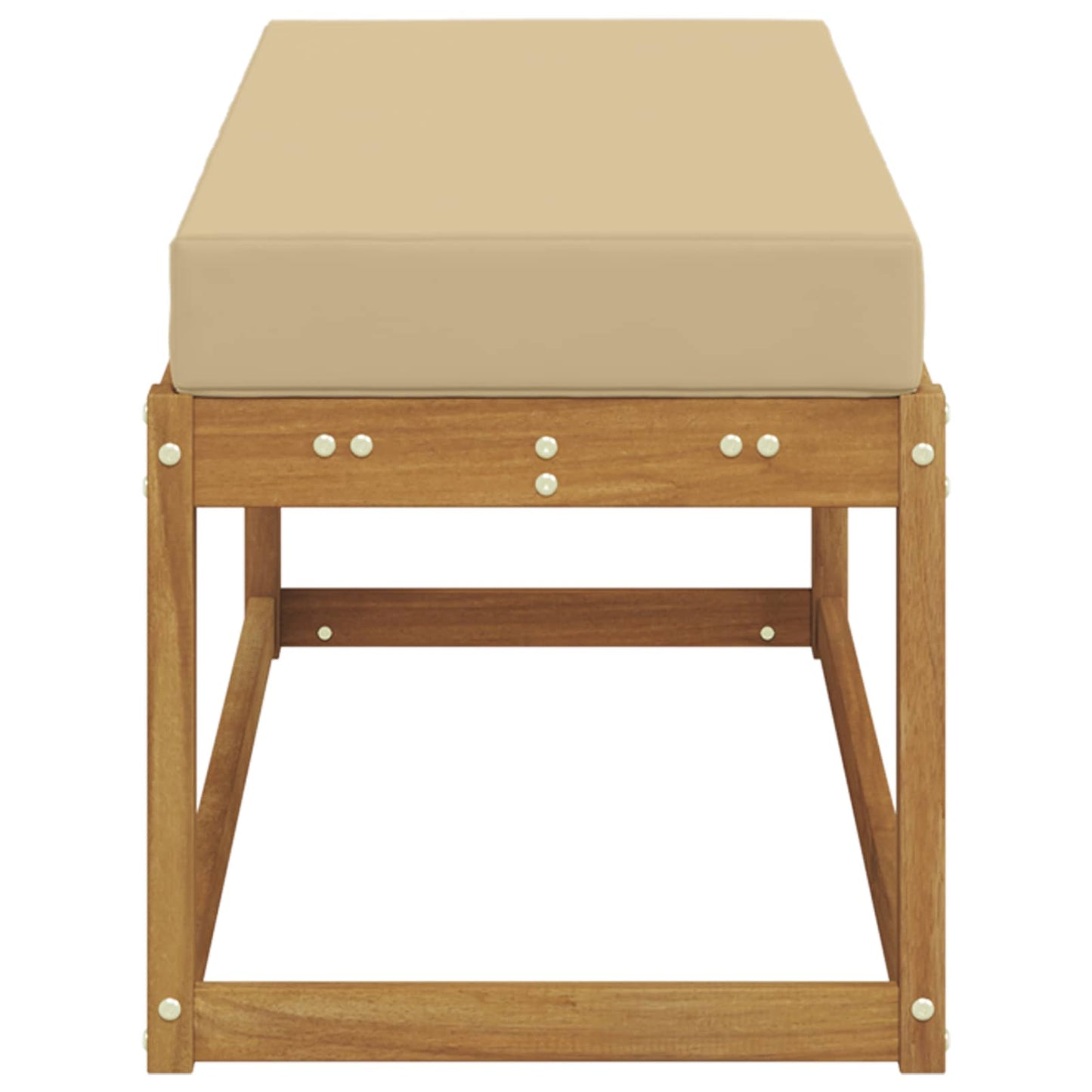 Outdoor Hocker Bank Massivholz Akazie Natur