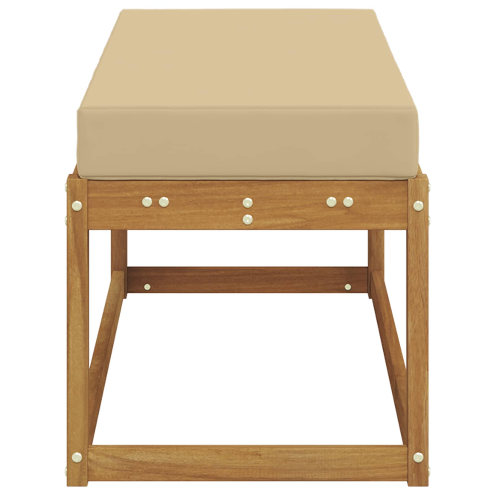 Outdoor Hocker Bank Massivholz Akazie Natur