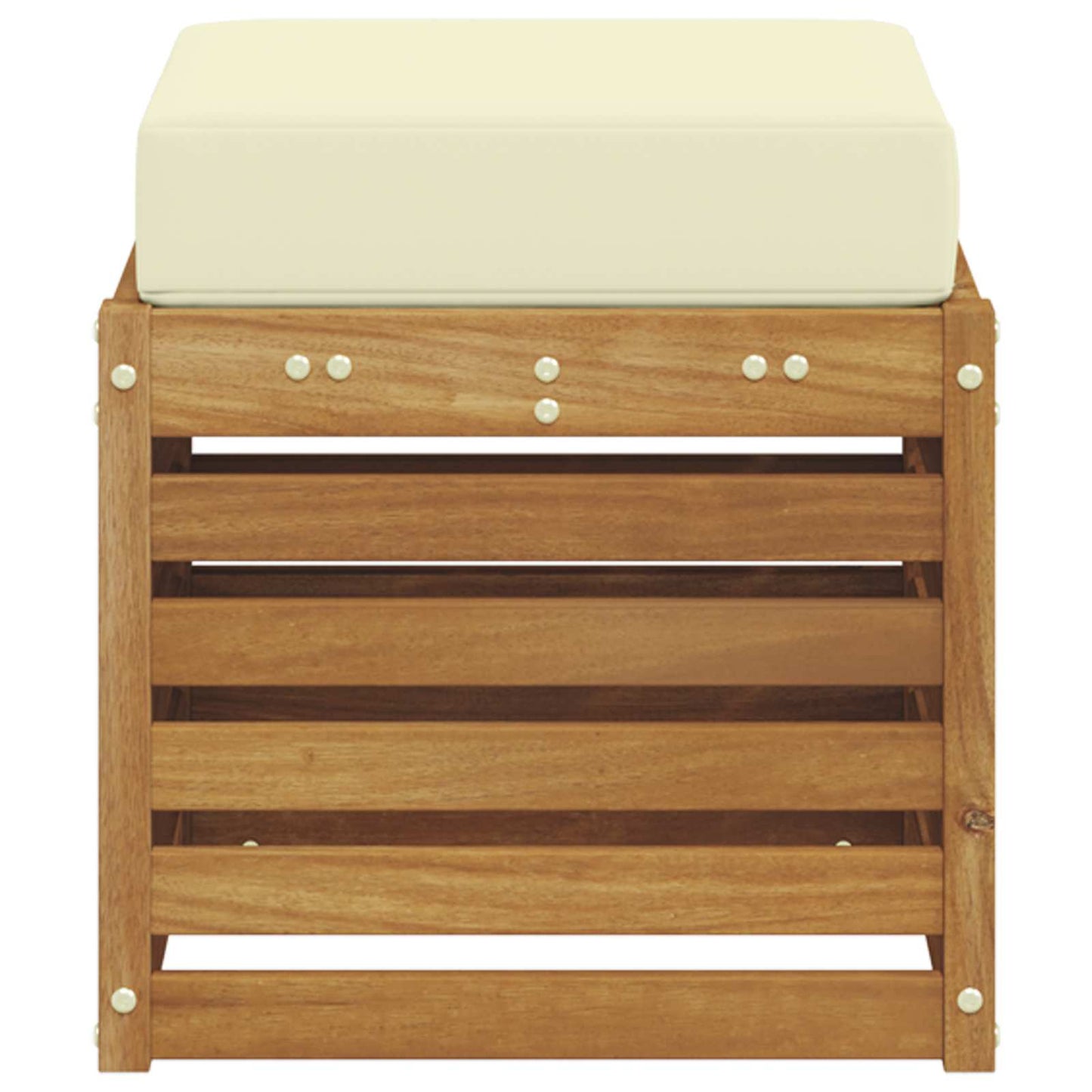 Outdoor Hocker Bank Massivholz Akazie Natur