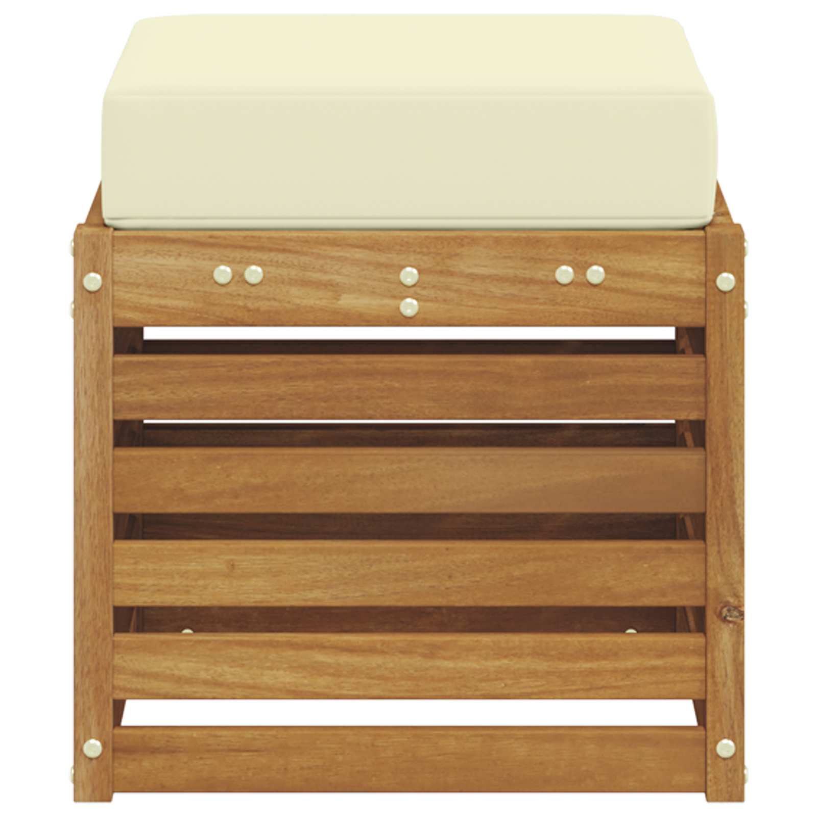 Outdoor Hocker Bank Massivholz Akazie Natur