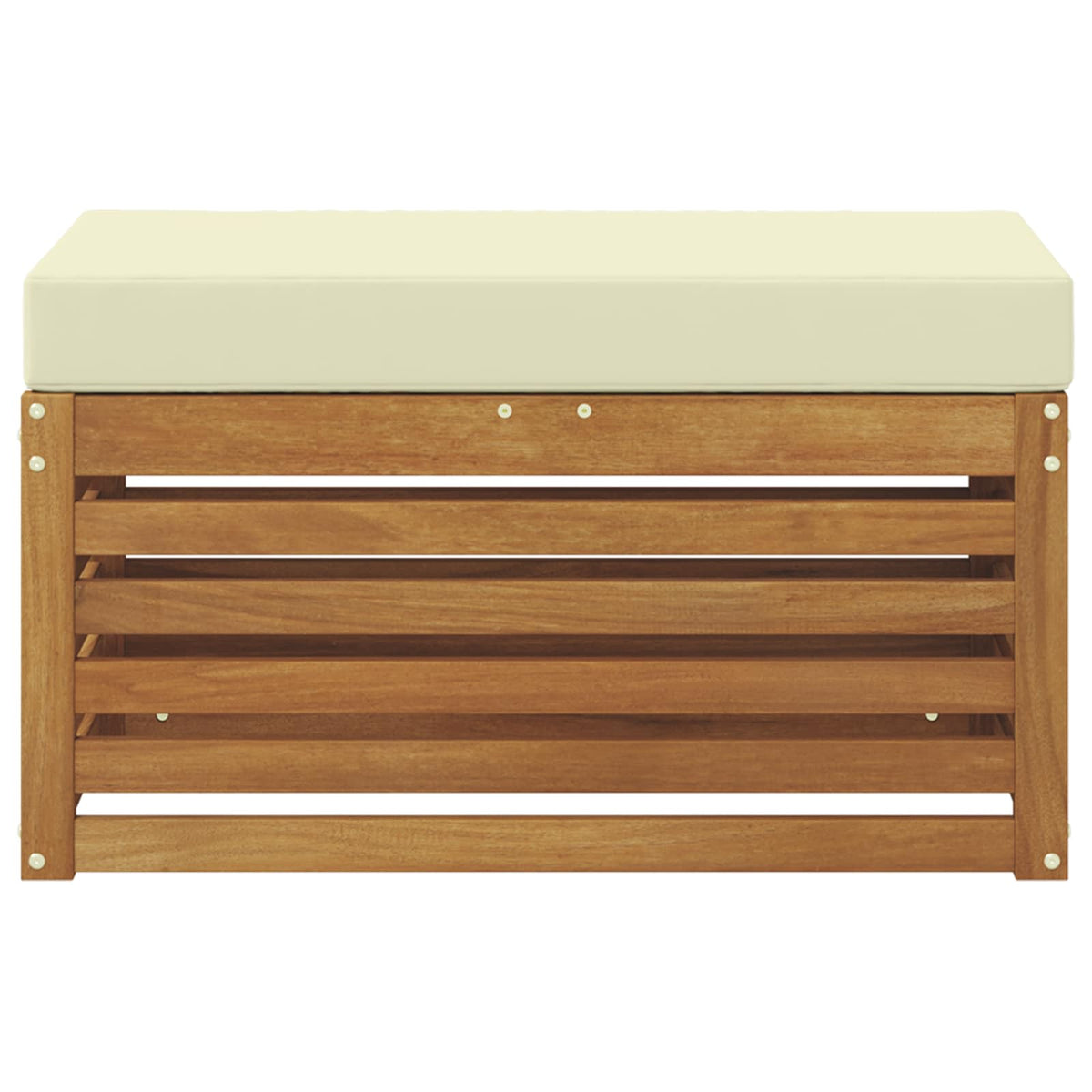 Outdoor Hocker Bank Massivholz Akazie Natur