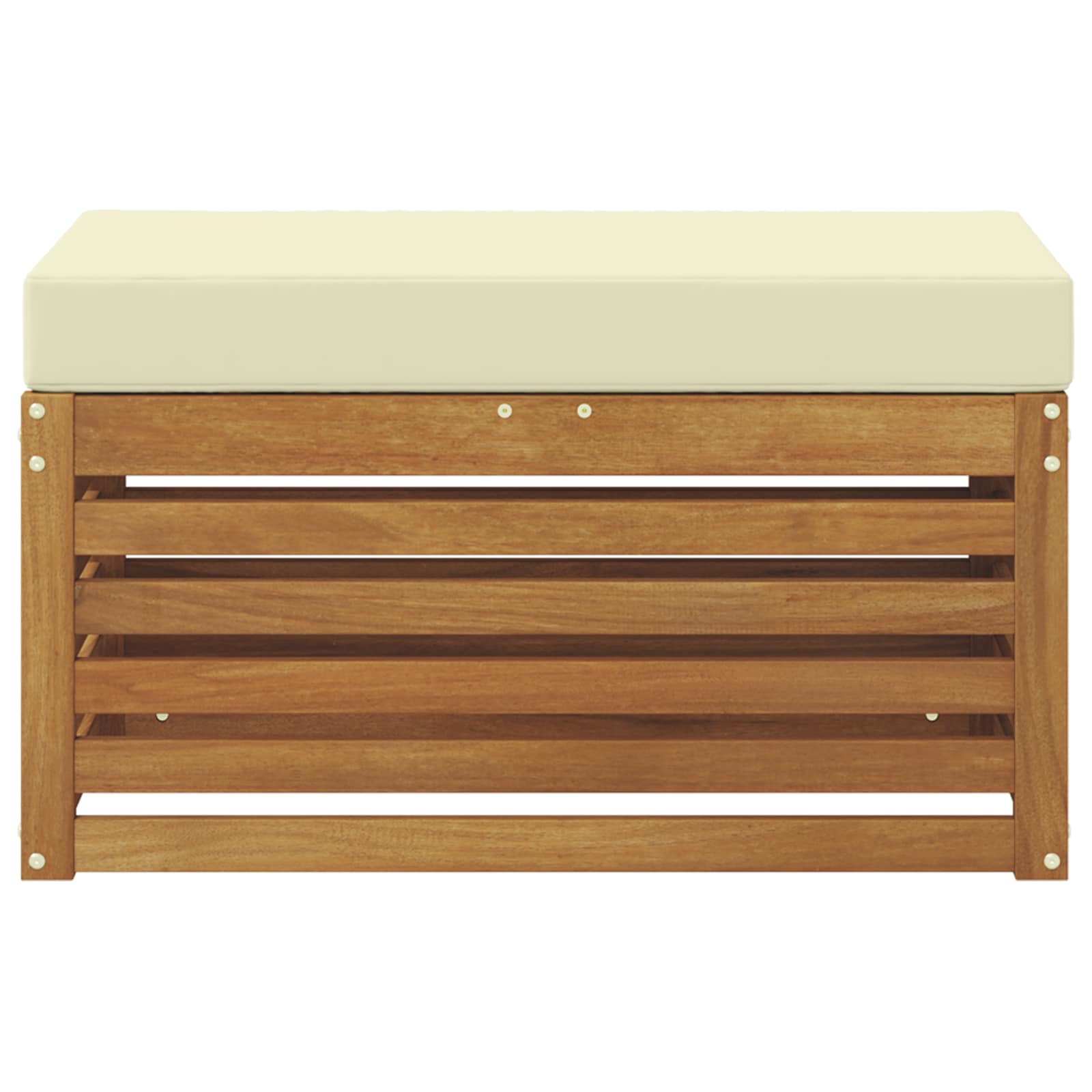 Outdoor Hocker Bank Massivholz Akazie Natur
